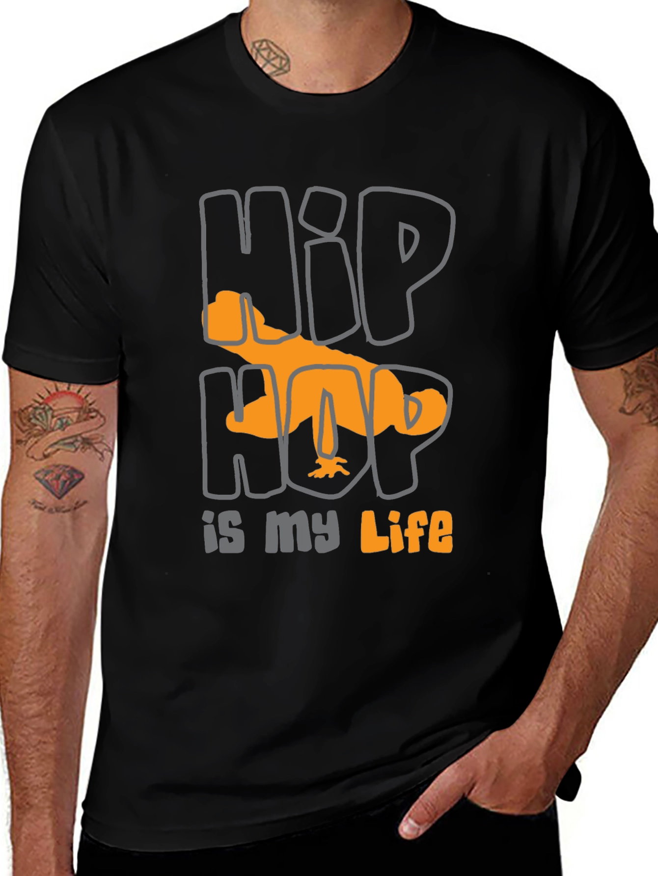 Variant 22 of Hip Hop is My Life Black Graphic T-Shirt