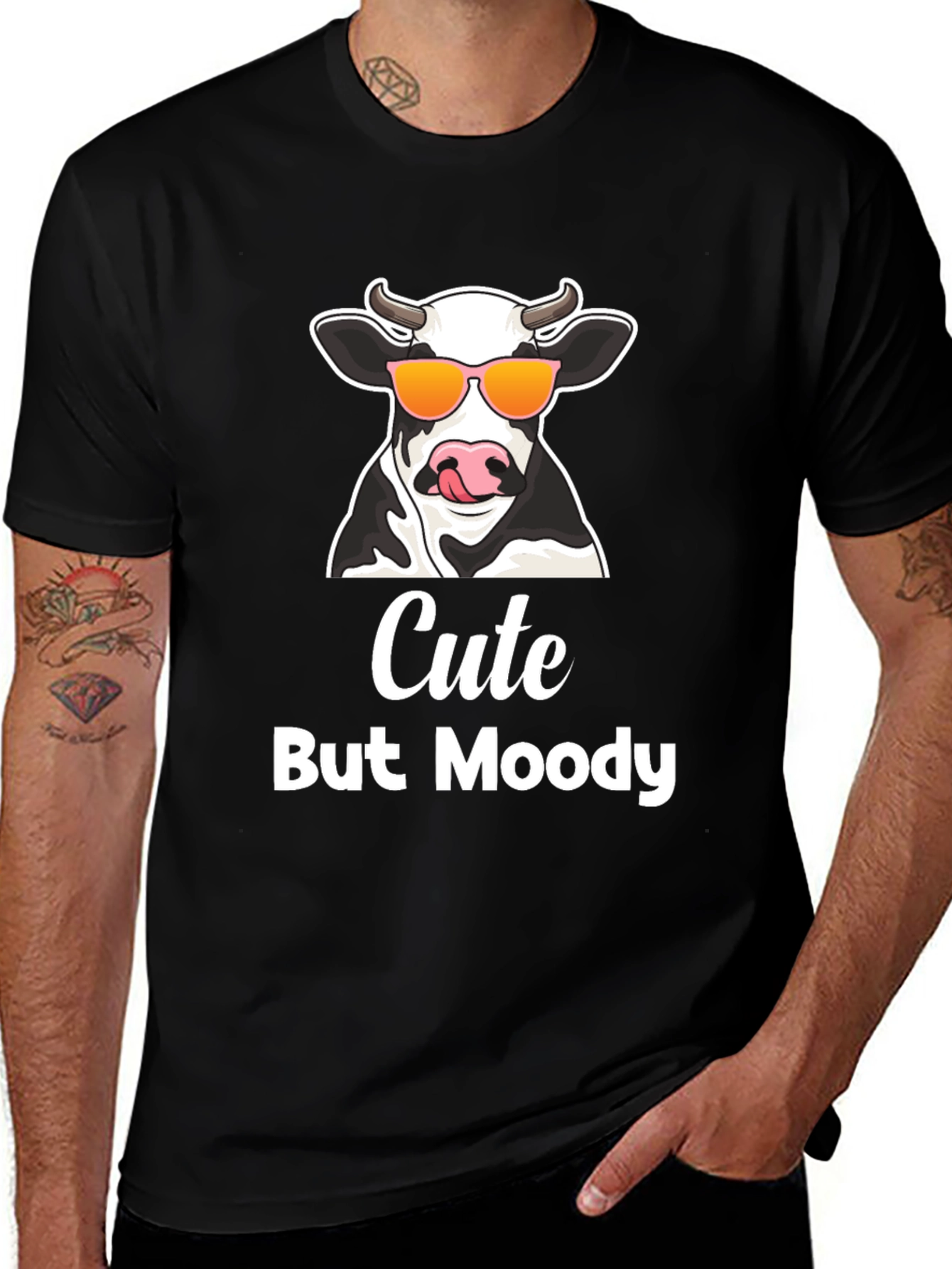 Variant 28 of Cute But Moody Cow Graphic Tee