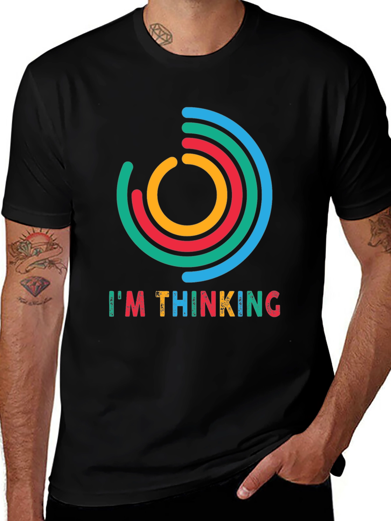 Variant 3 of I'm Thinking Graphic Tee - Black