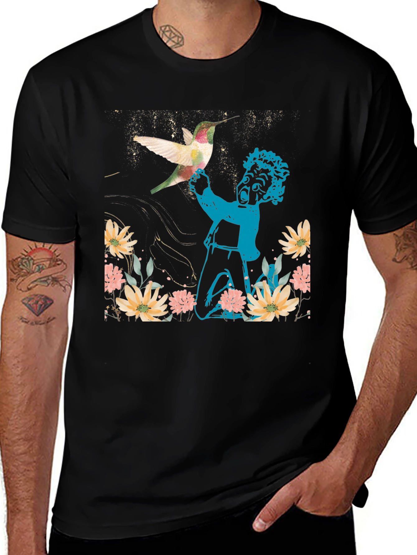 Hummingbird & Boy Graphic T-Shirt