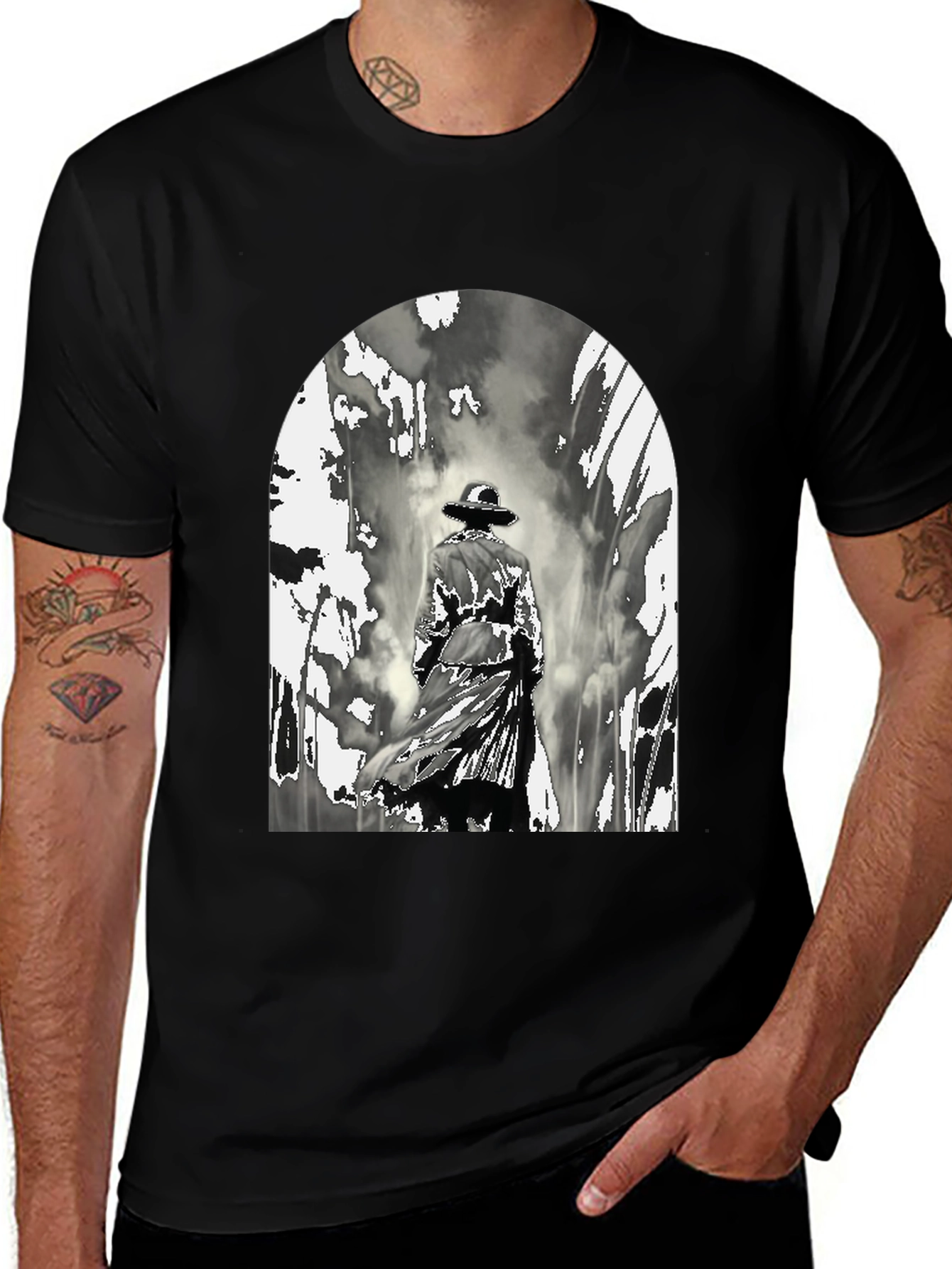 Noir Detective Graphic T-Shirt