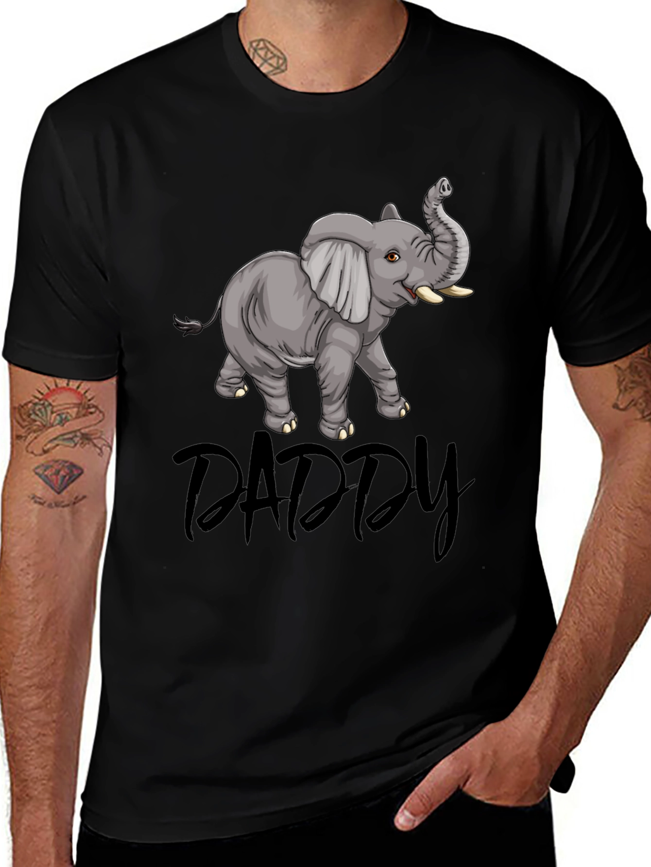 Variant 13 of Daddy Elephant T-Shirt - Cute Family Matching Tee