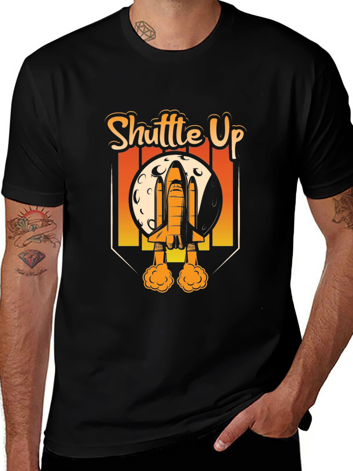 Variant 15 of Shuttle Up! Graphic T-Shirt - Space Design Tee