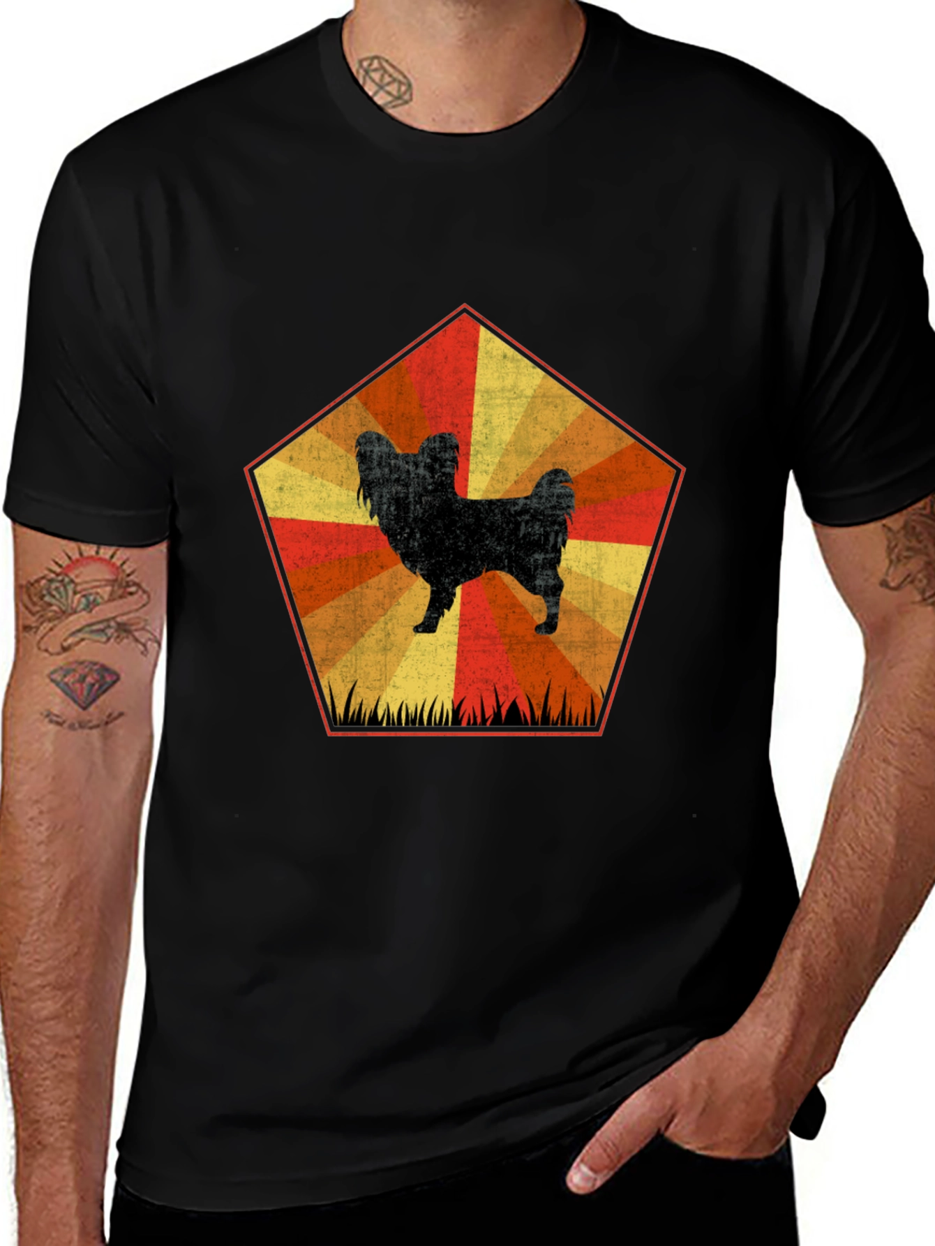 Variant 15 of Retro Dog Graphic Tee - Unisex Black T-Shirt