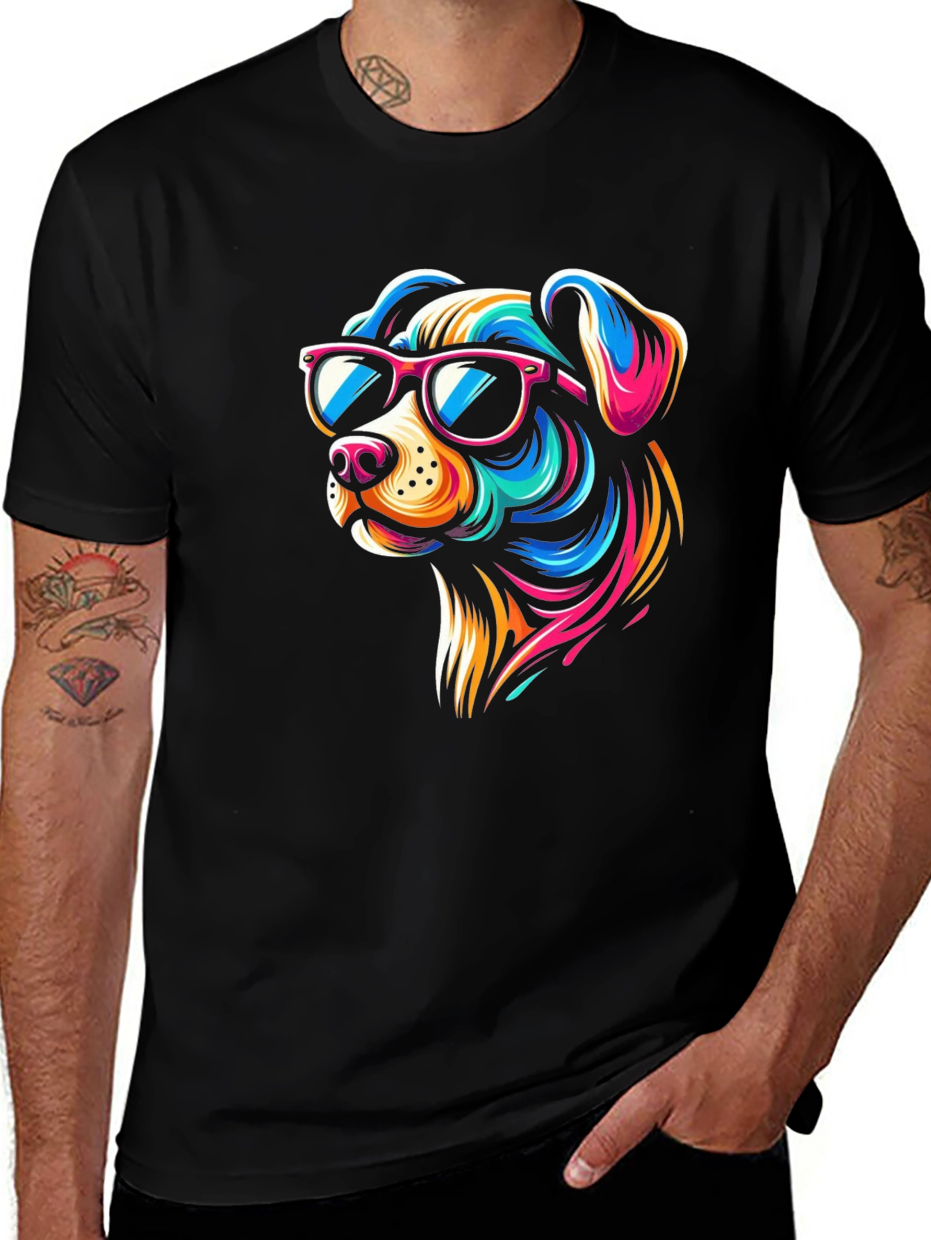 Variant 18 of Cool Dog Graphic T-Shirt - Black
