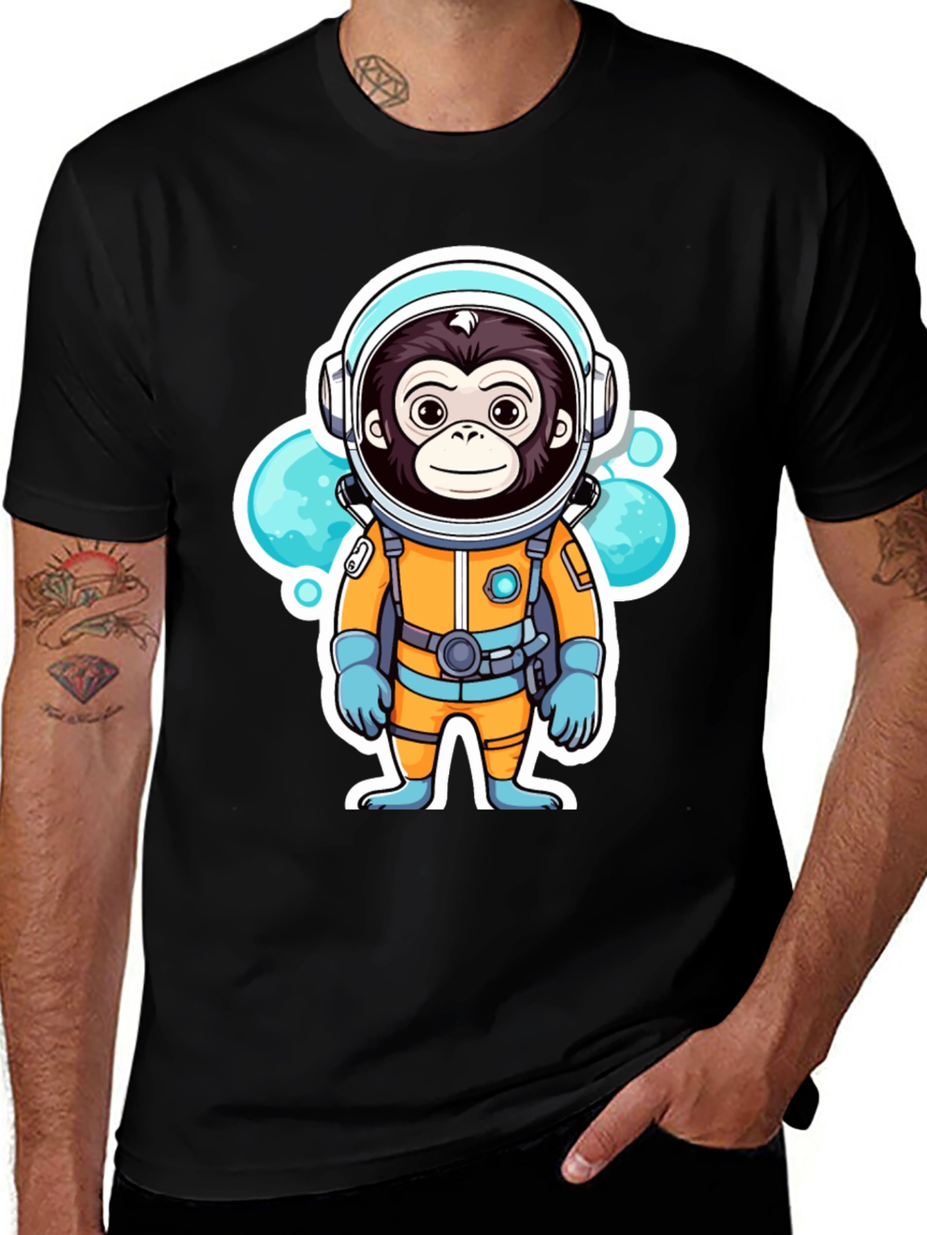 Variant 24 of Monkey Astronaut T-Shirt - Space Adventure Graphic Tee