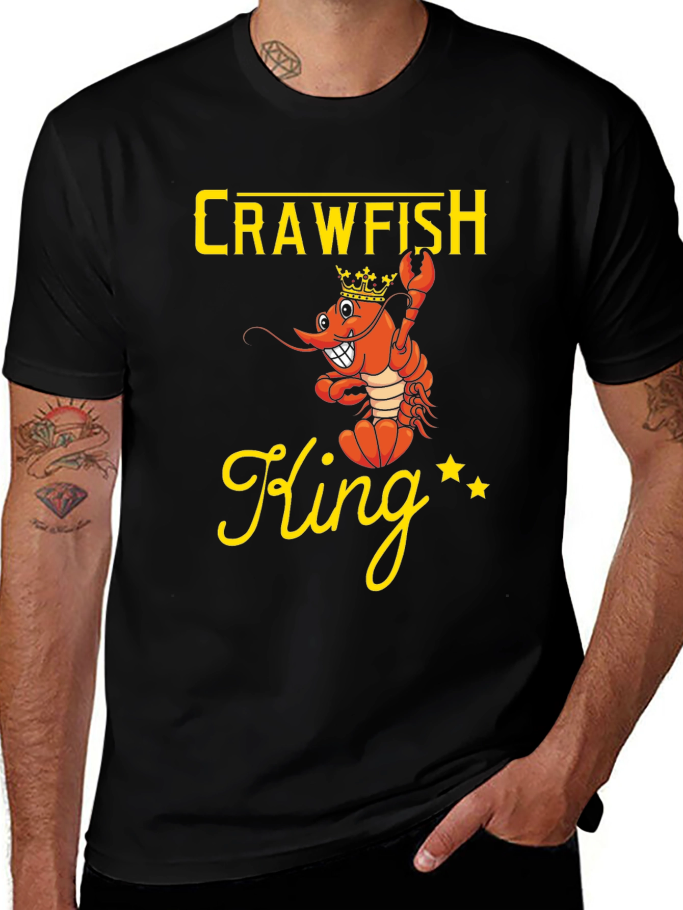 Variant 3 of Crawfish King Graphic Tee - Black Unisex T-Shirt