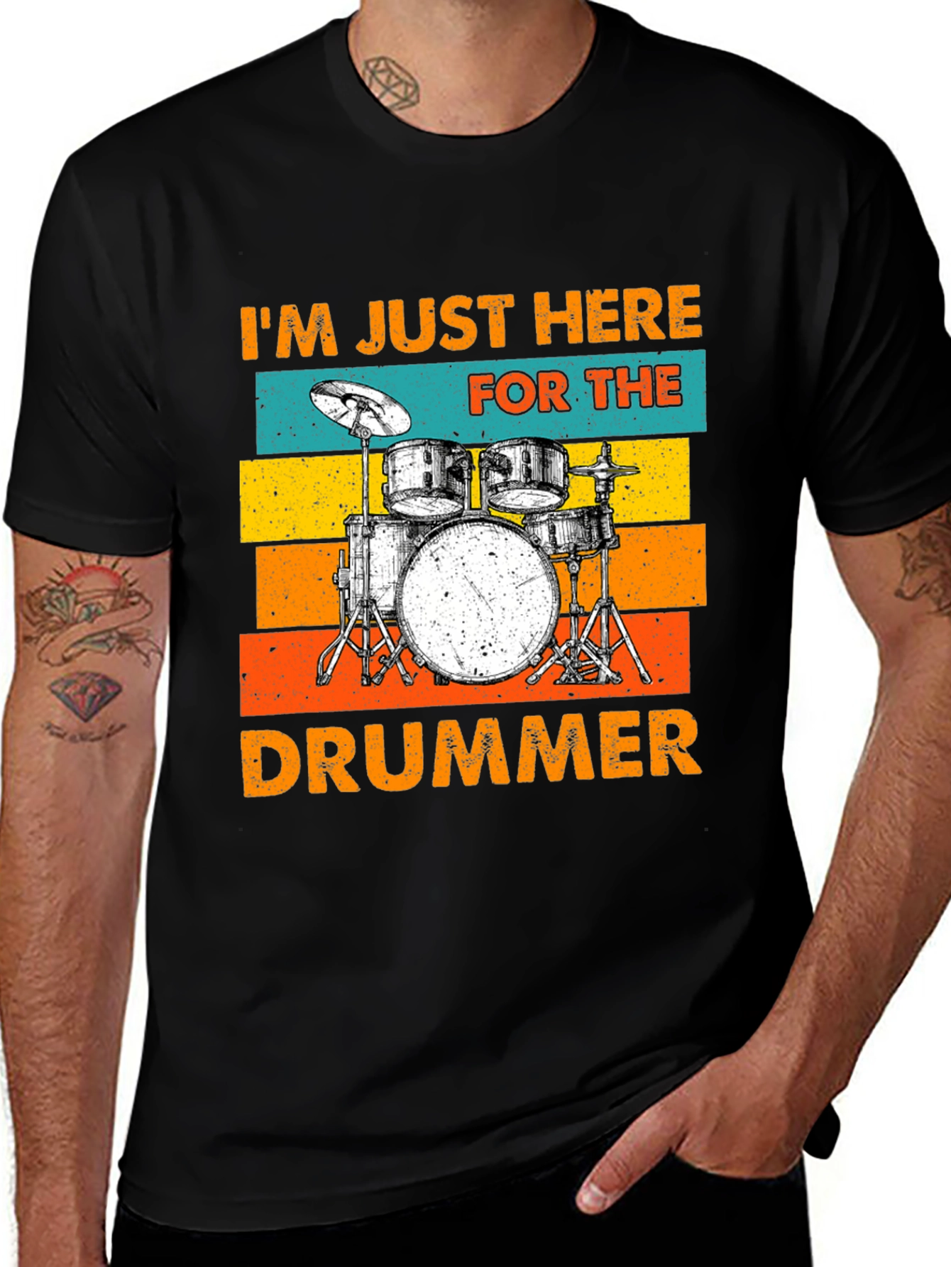Variant 28 of Drummer Graphic Tee - Retro Style