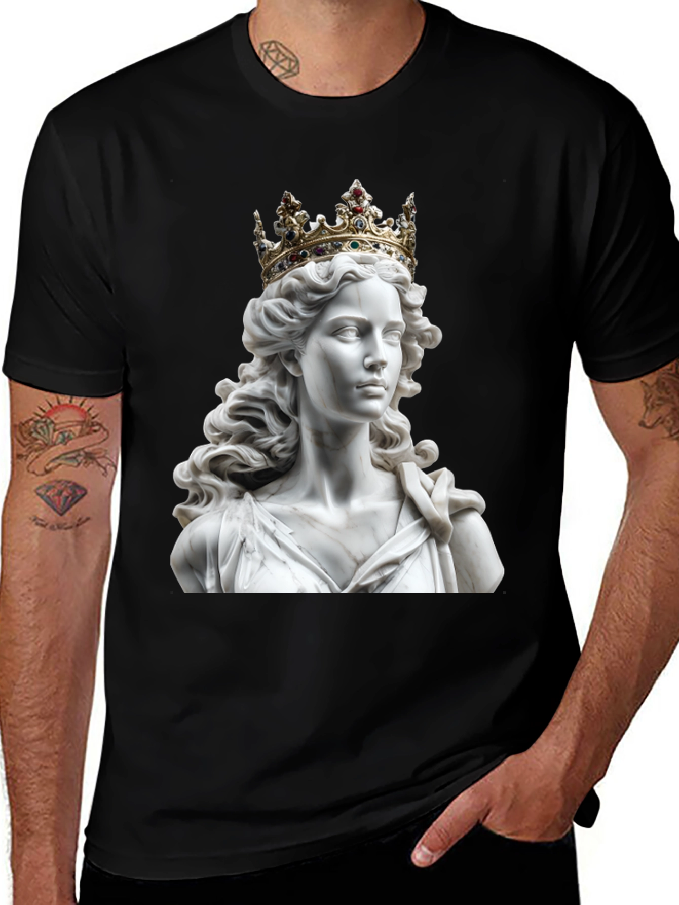 Variant 19 of Statue Queen Graphic Tee - Regal Style