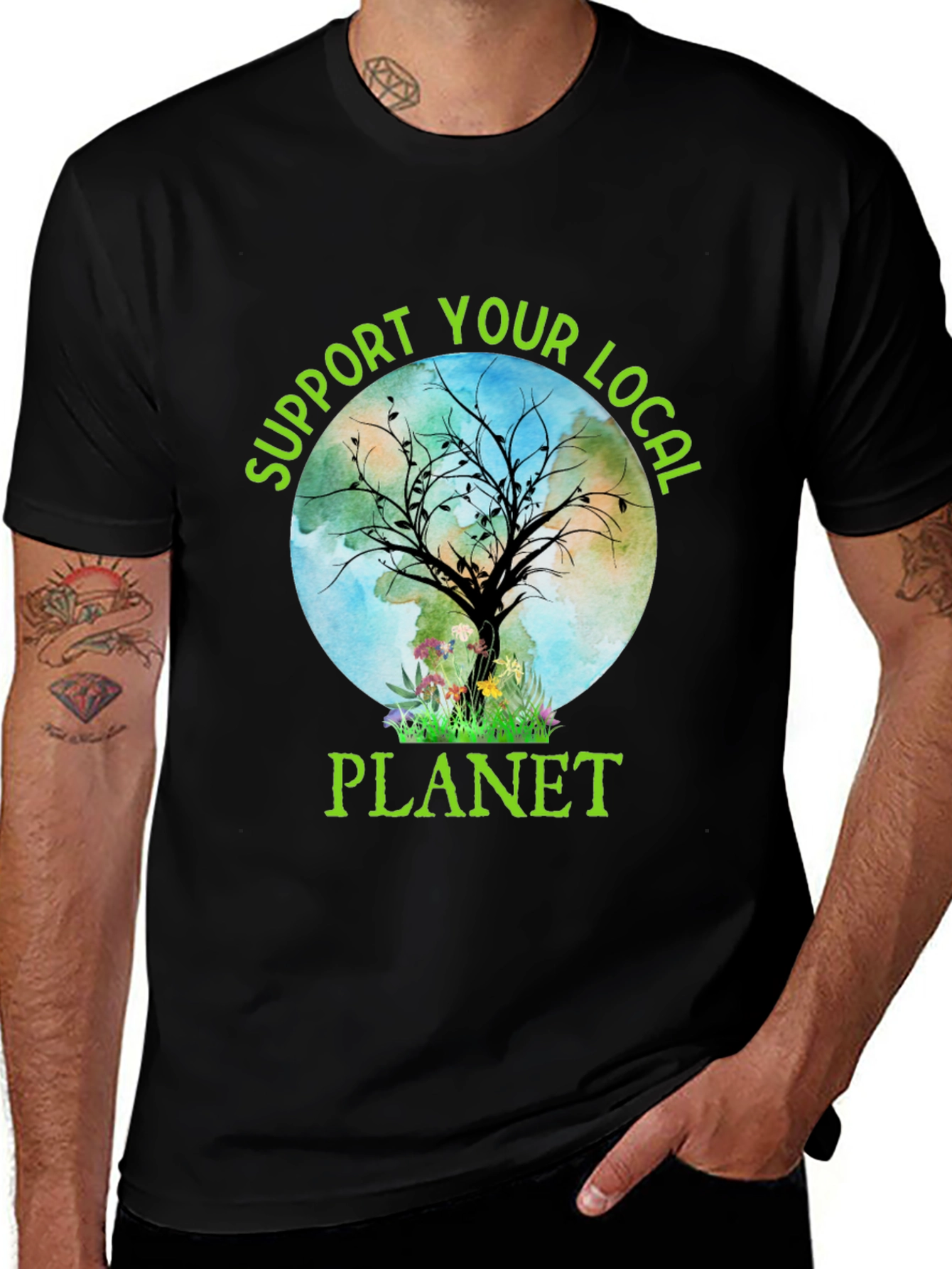 Variant 7 of Support Your Local Planet Graphic Tee