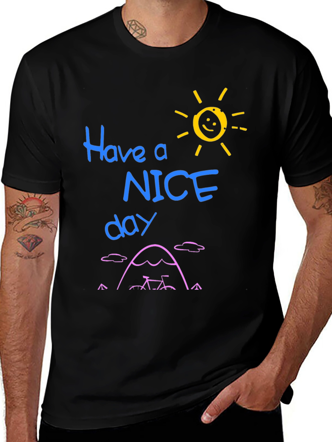 Black Have a Nice Day Graphic Tee - Black main image