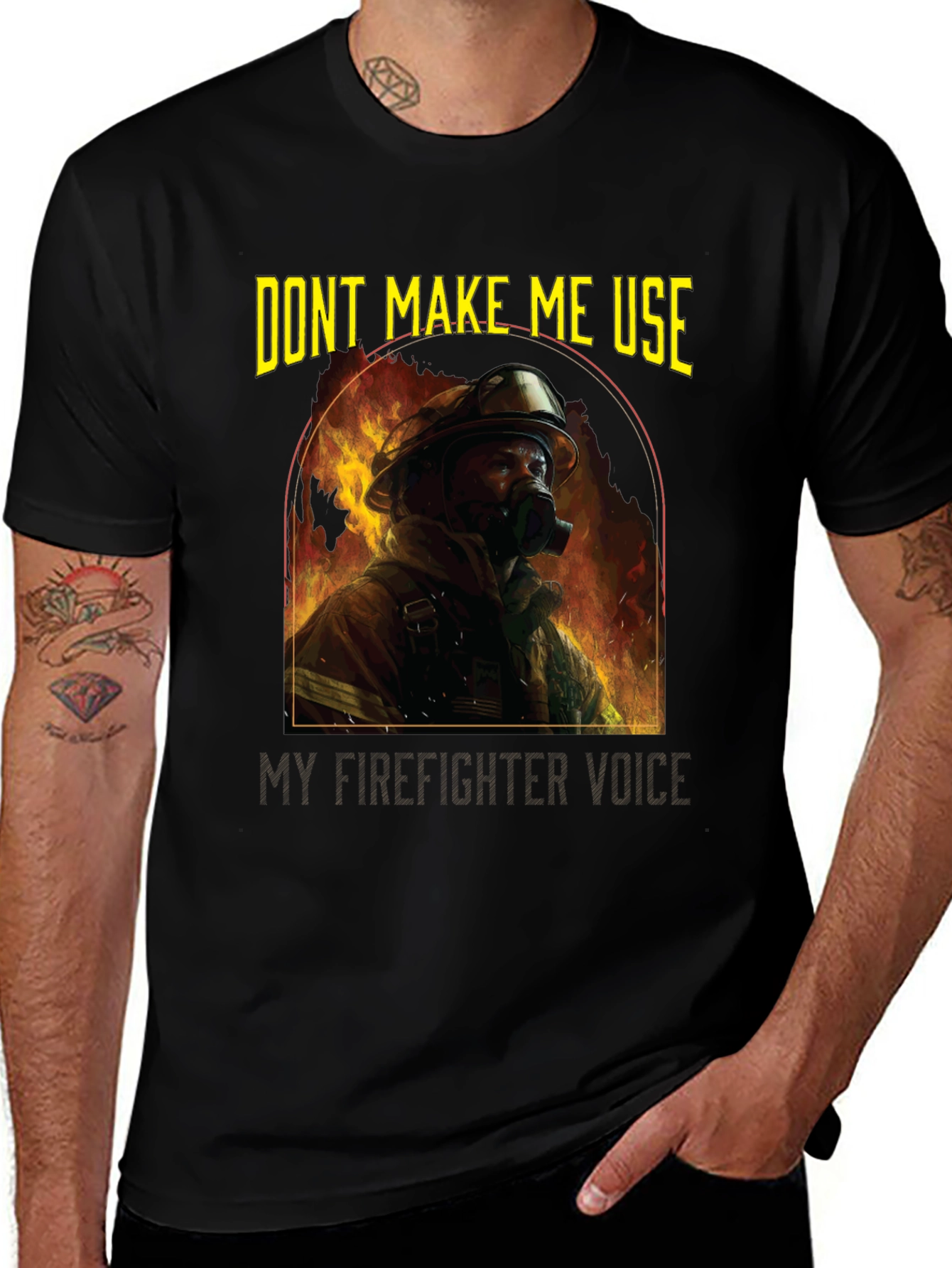 Variant 18 of Firefighter T-Shirt - Don't Make Me Use My Firefighter Voice