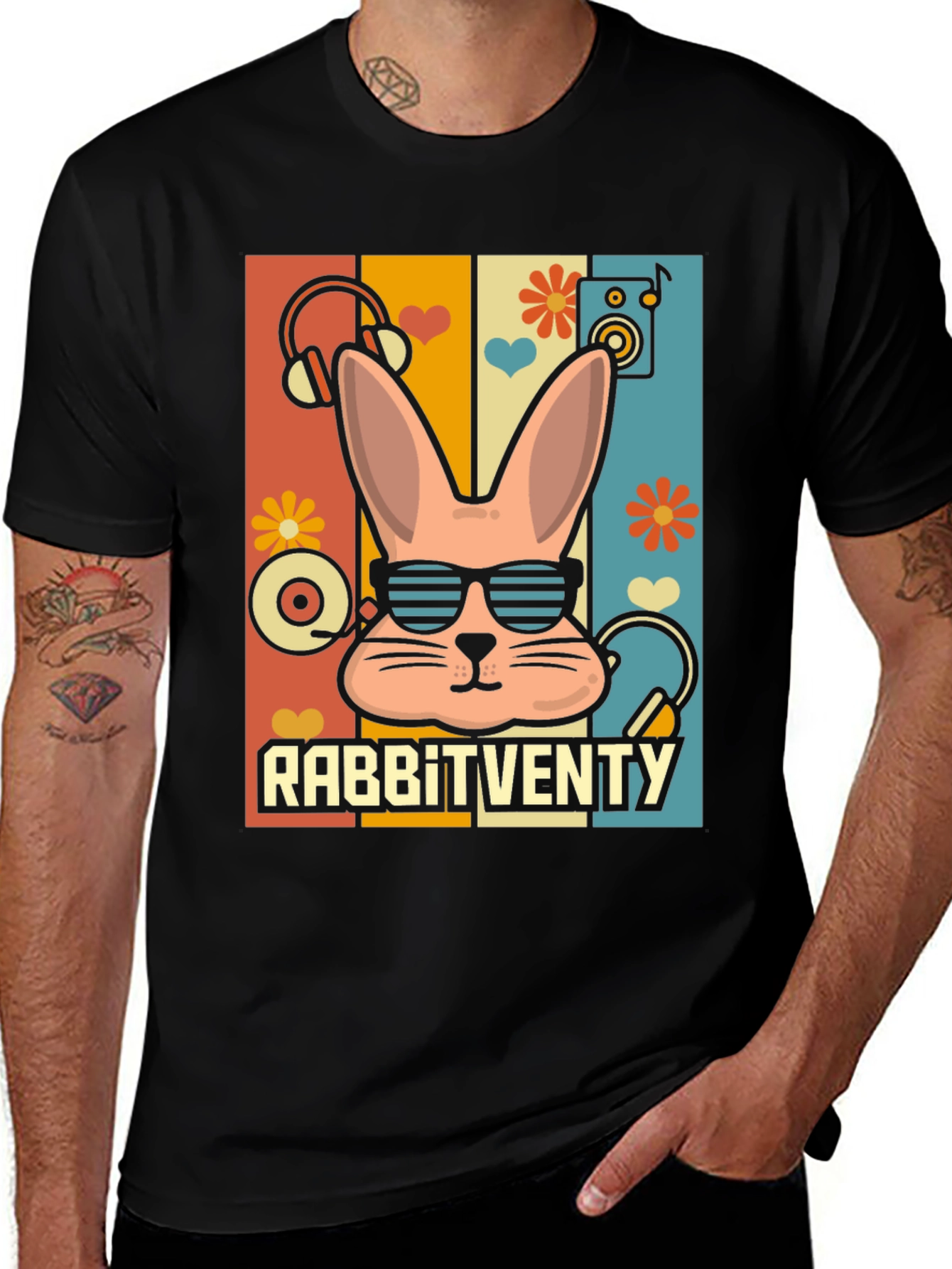 Variant 14 of Retro Rabbitventy Graphic Tee