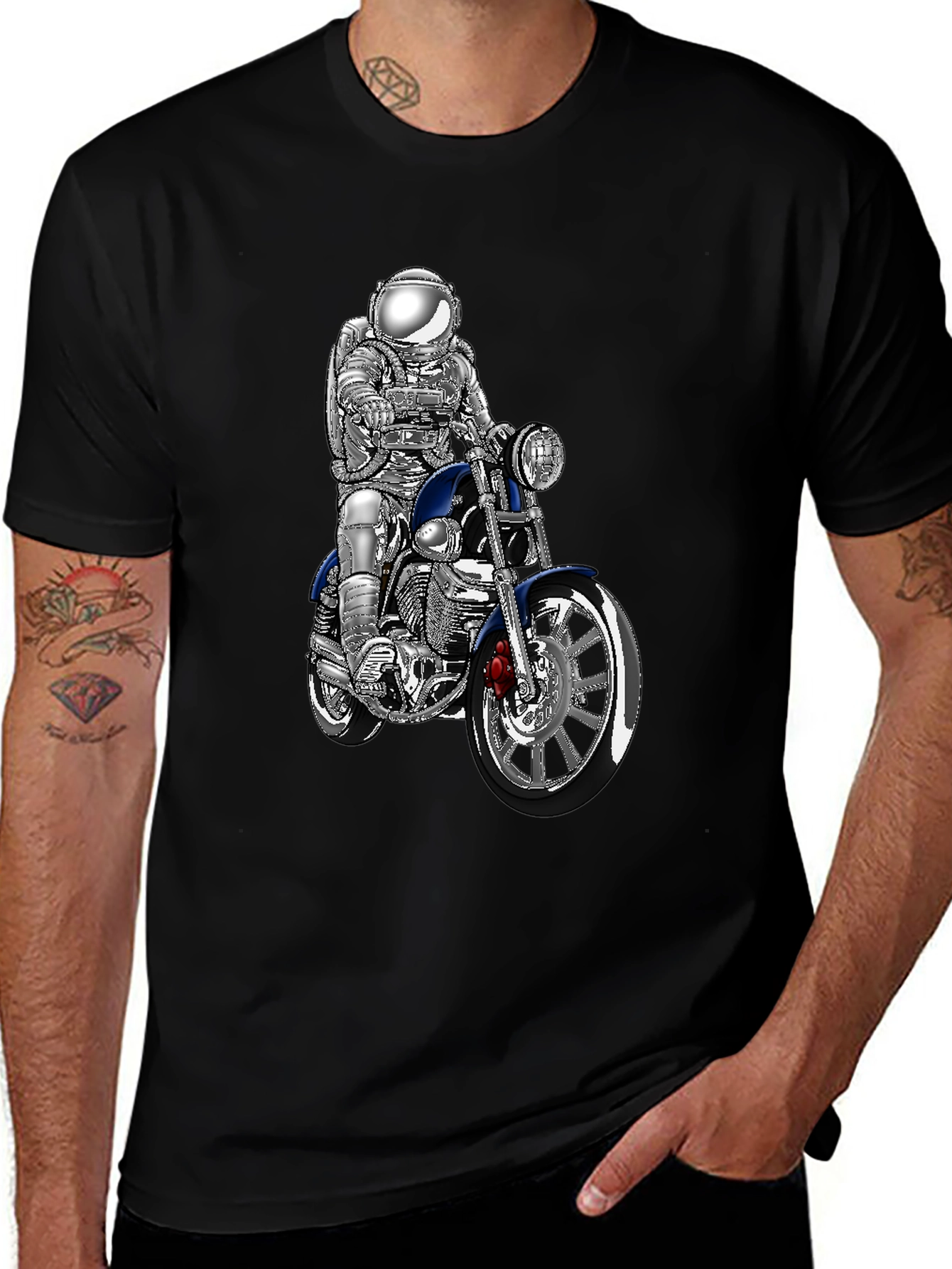 Variant 18 of Astronaut Motorcycle T-Shirt - Space Rider Tee