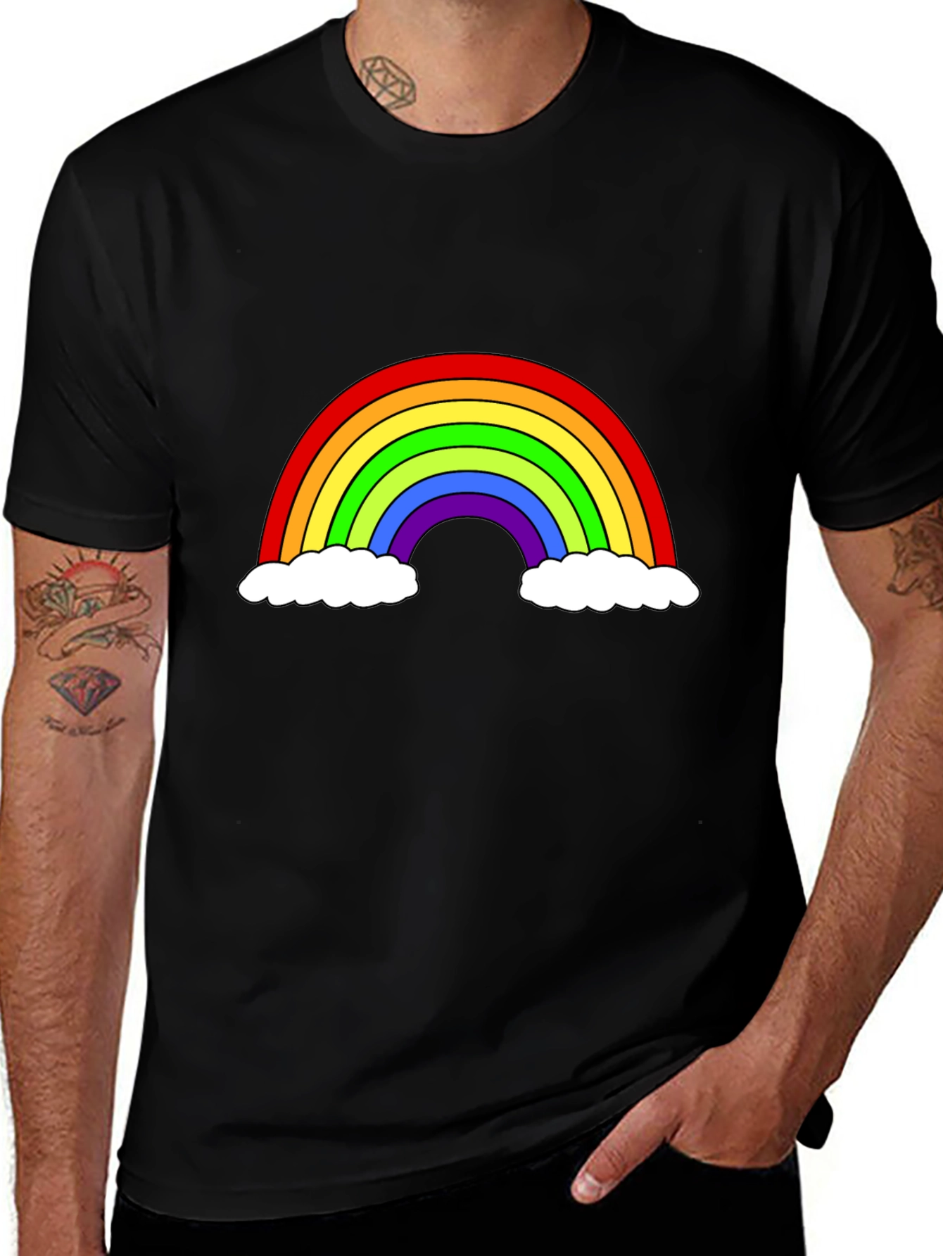 Variant 27 of Rainbow Graphic Tee - Classic Crew Neck T-Shirt