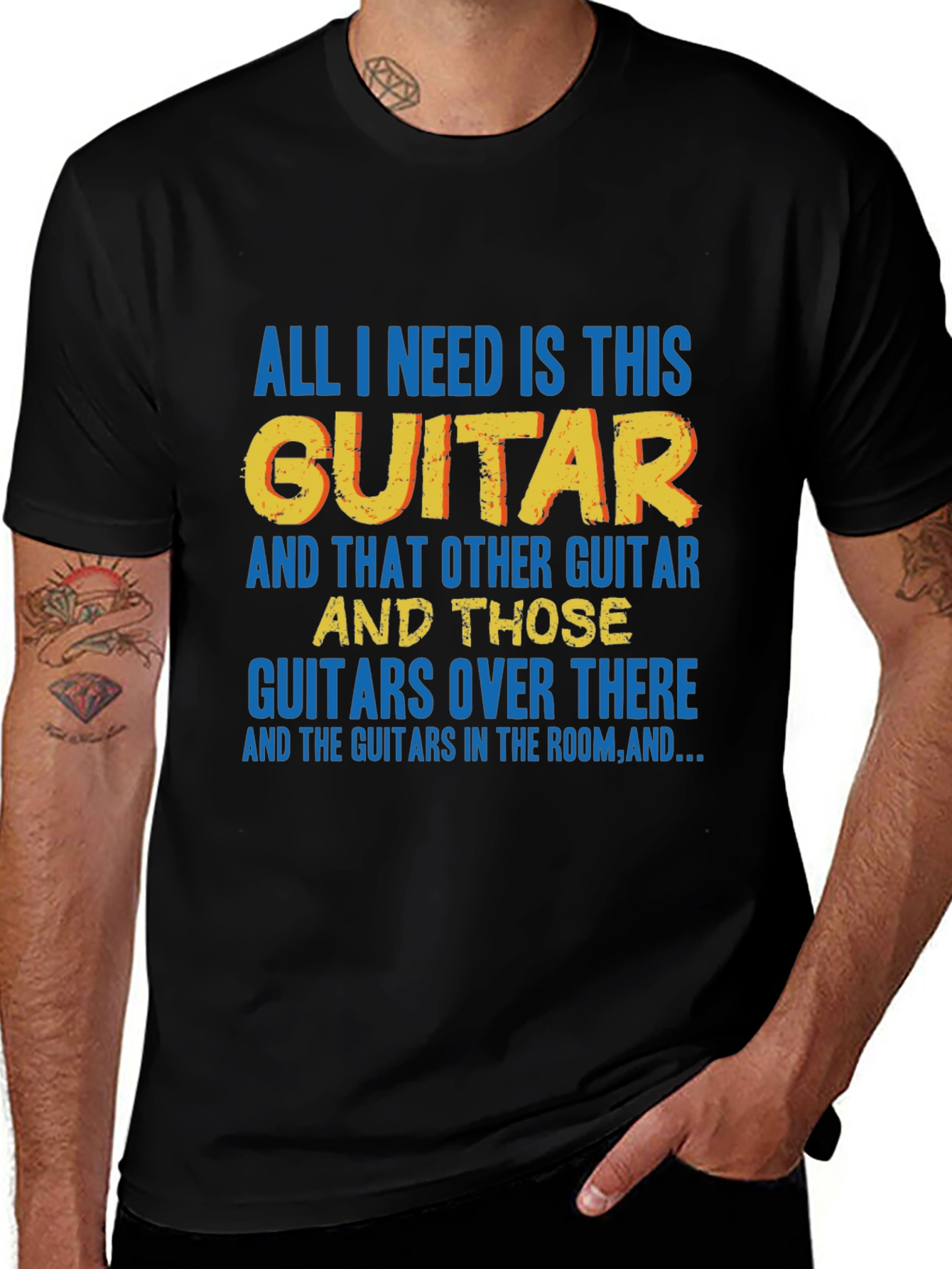 Black Guitar Lover T-Shirt main image