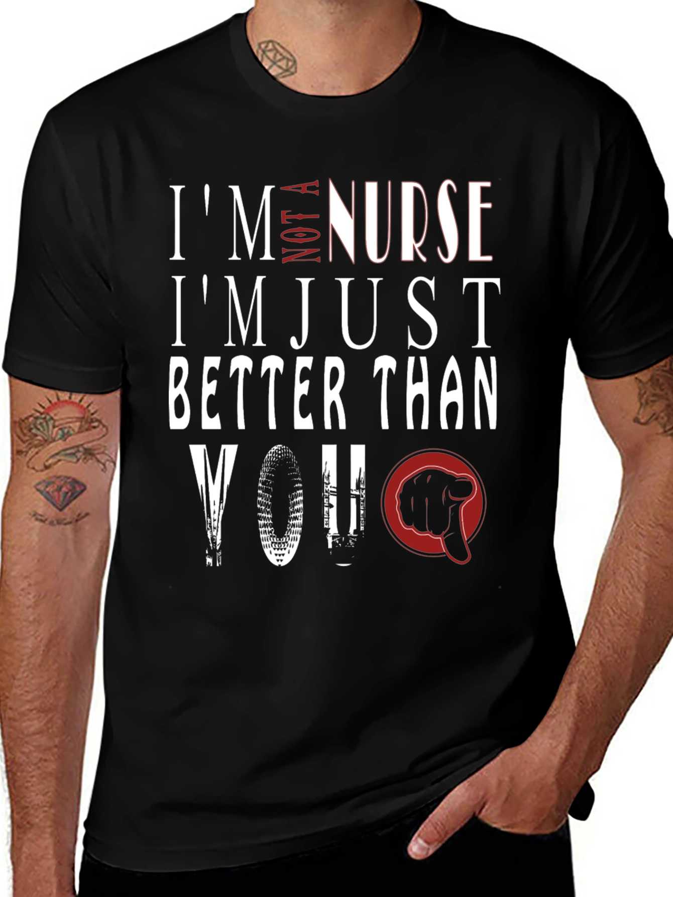 Variant 2 of I'm Not A Nurse T-Shirt Funny Graphic Tee