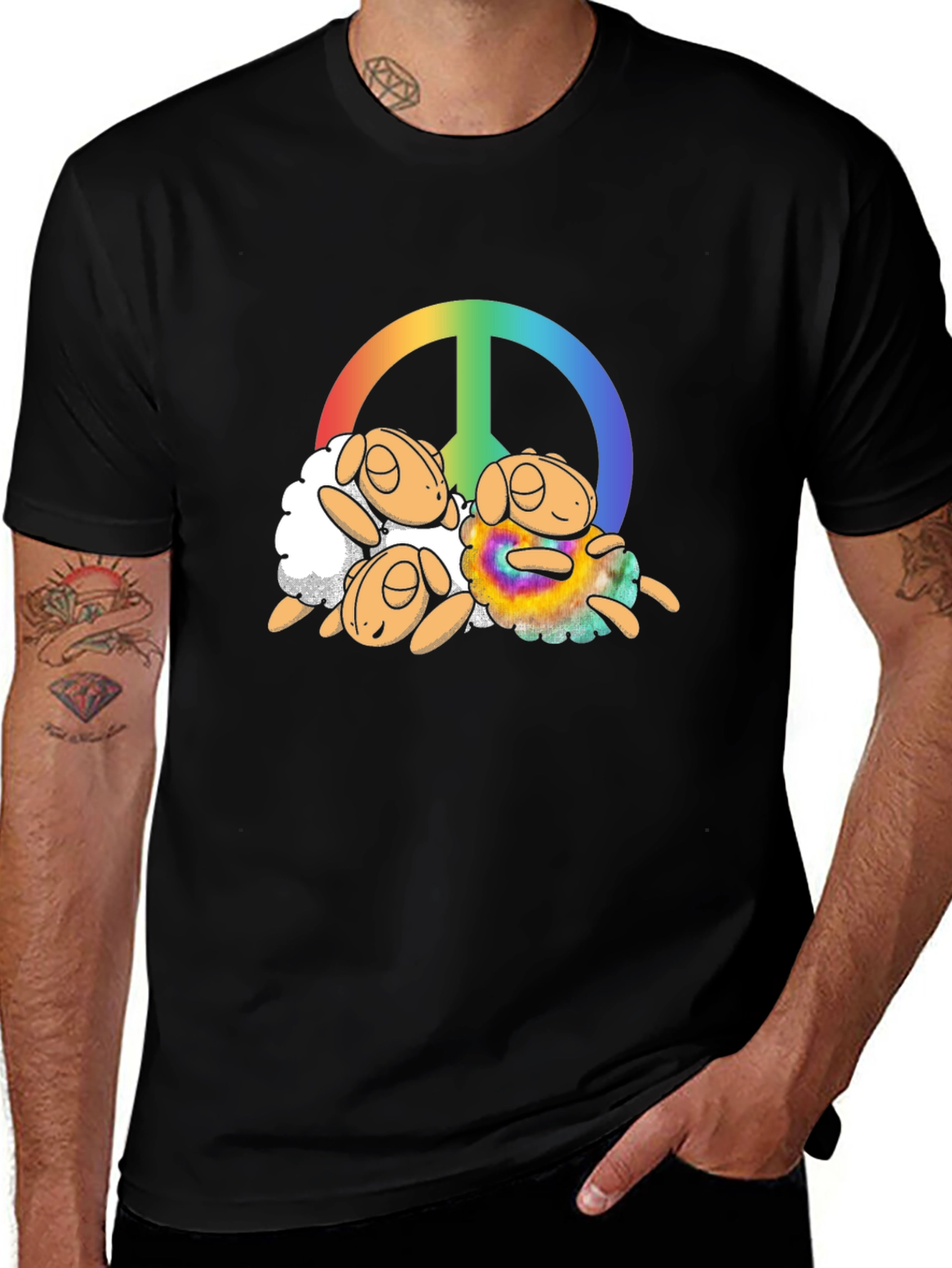 Variant 15 of Peace Sign Sheep Graphic T-Shirt