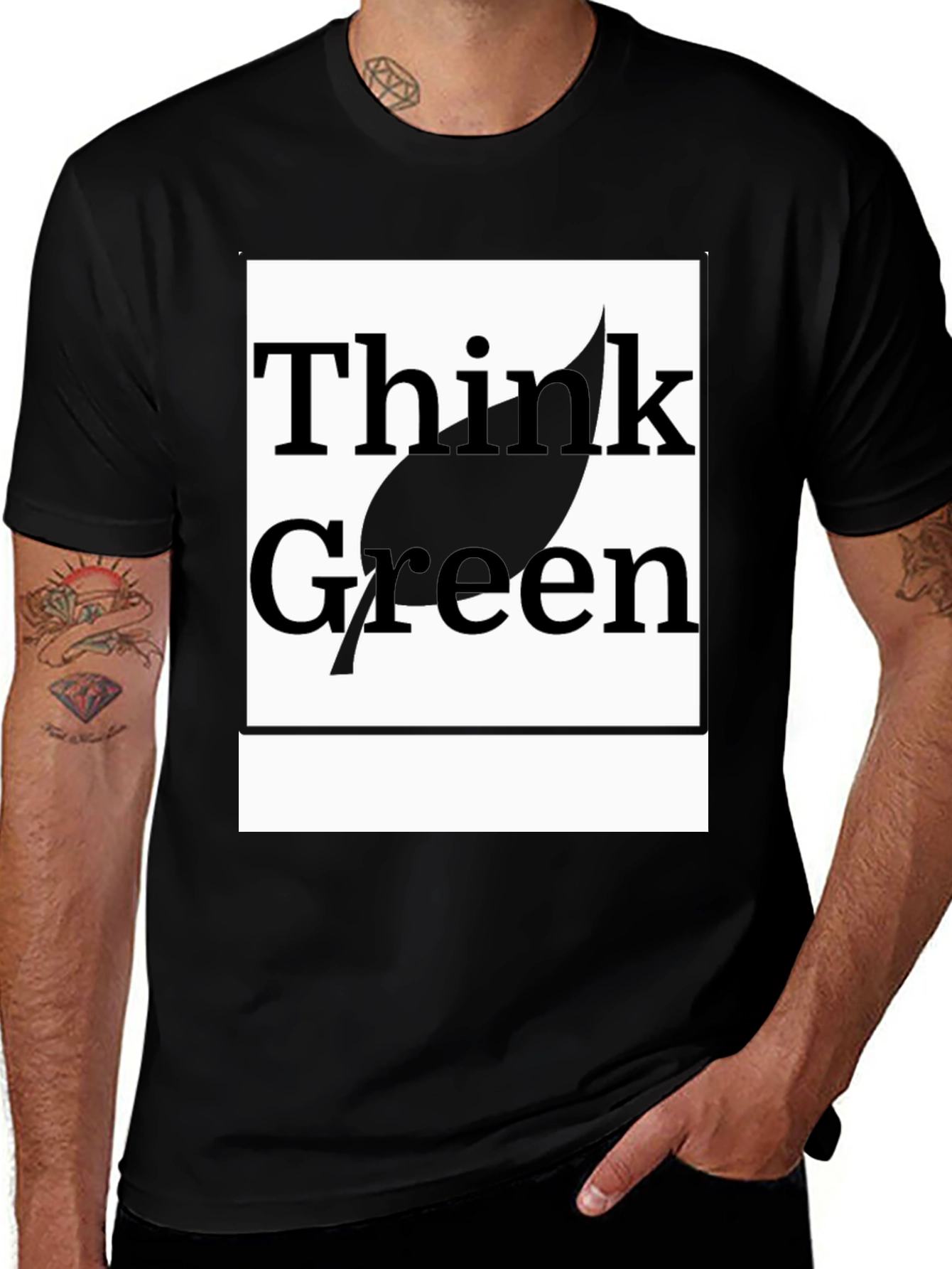 Variant 29 of Think Green T-Shirt - Eco-Friendly Design