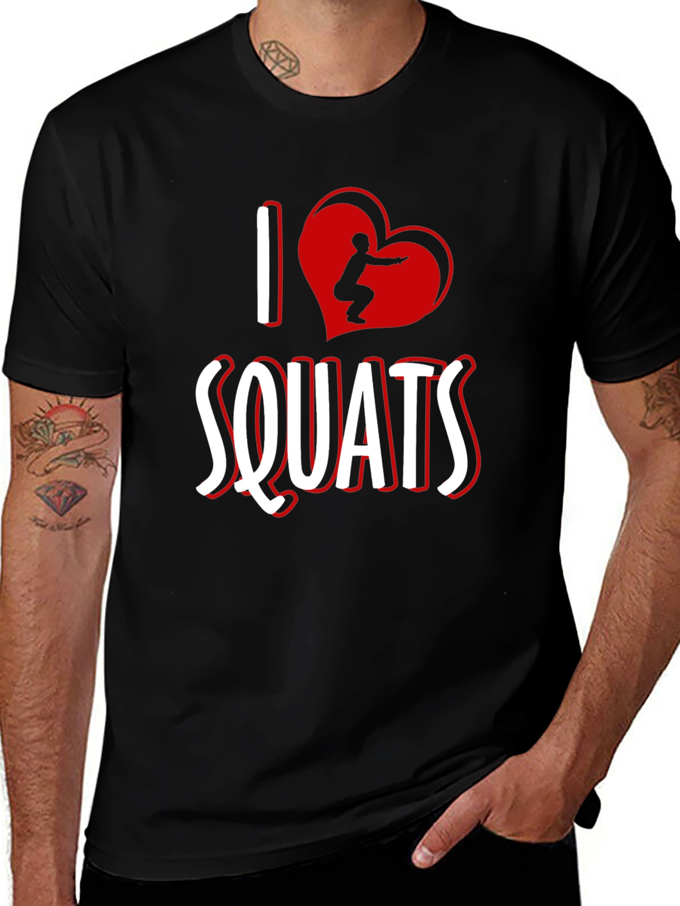 Variant 12 of I Love Squats Graphic T-Shirt - Gym & Fitness Apparel
