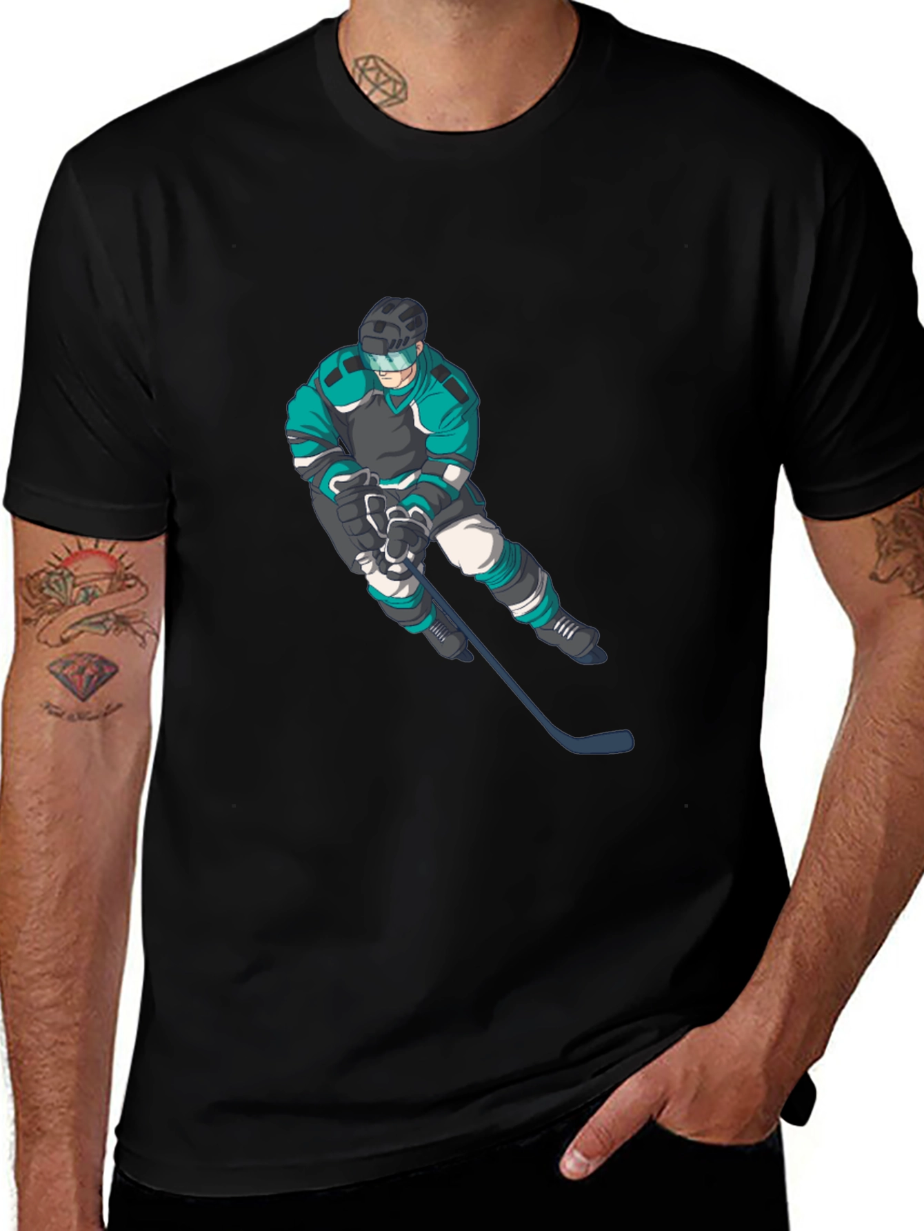 Variant 19 of Hockey Player Graphic T-Shirt