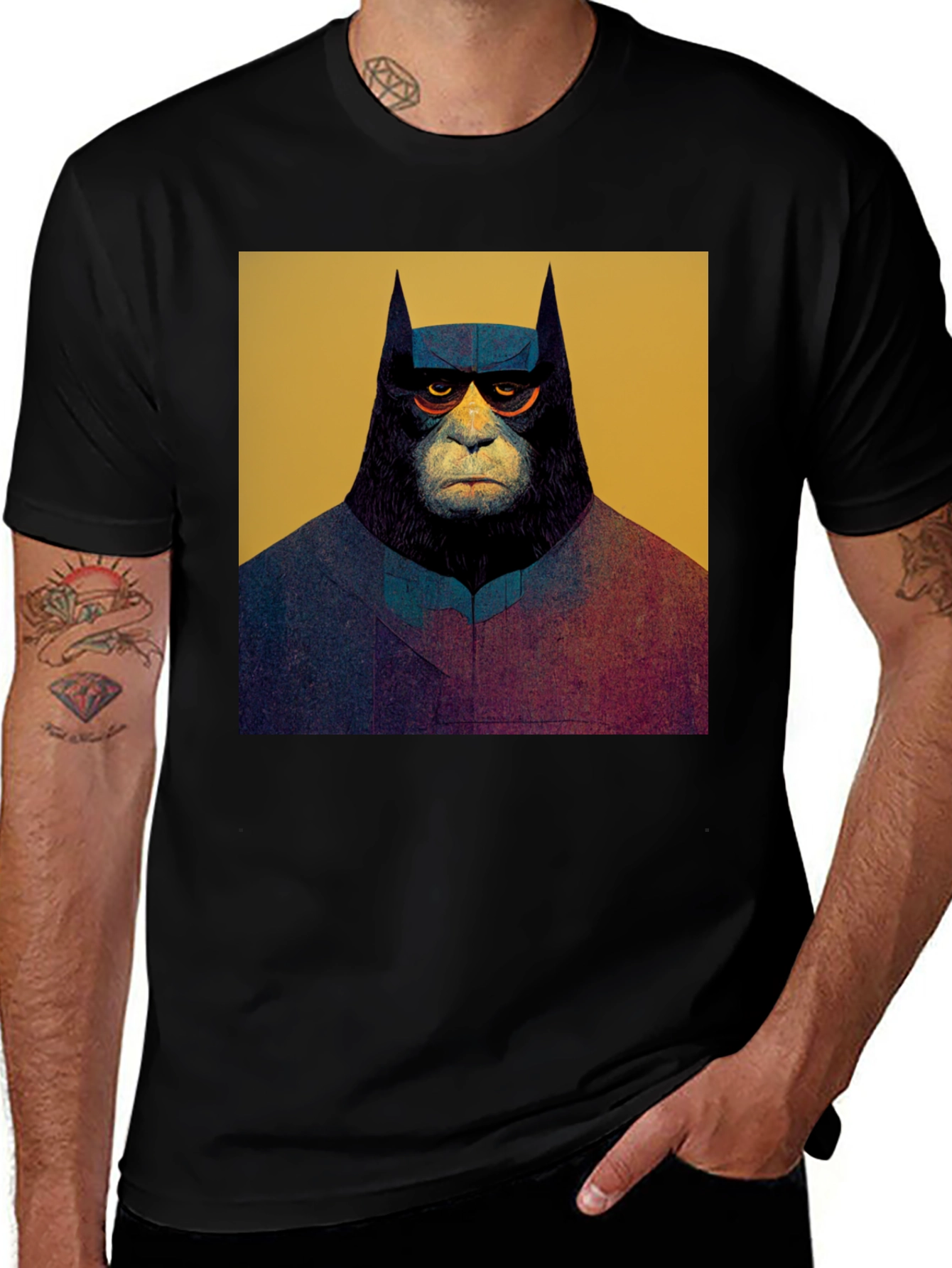 Black Batman Ape Graphic Tee - Black main image