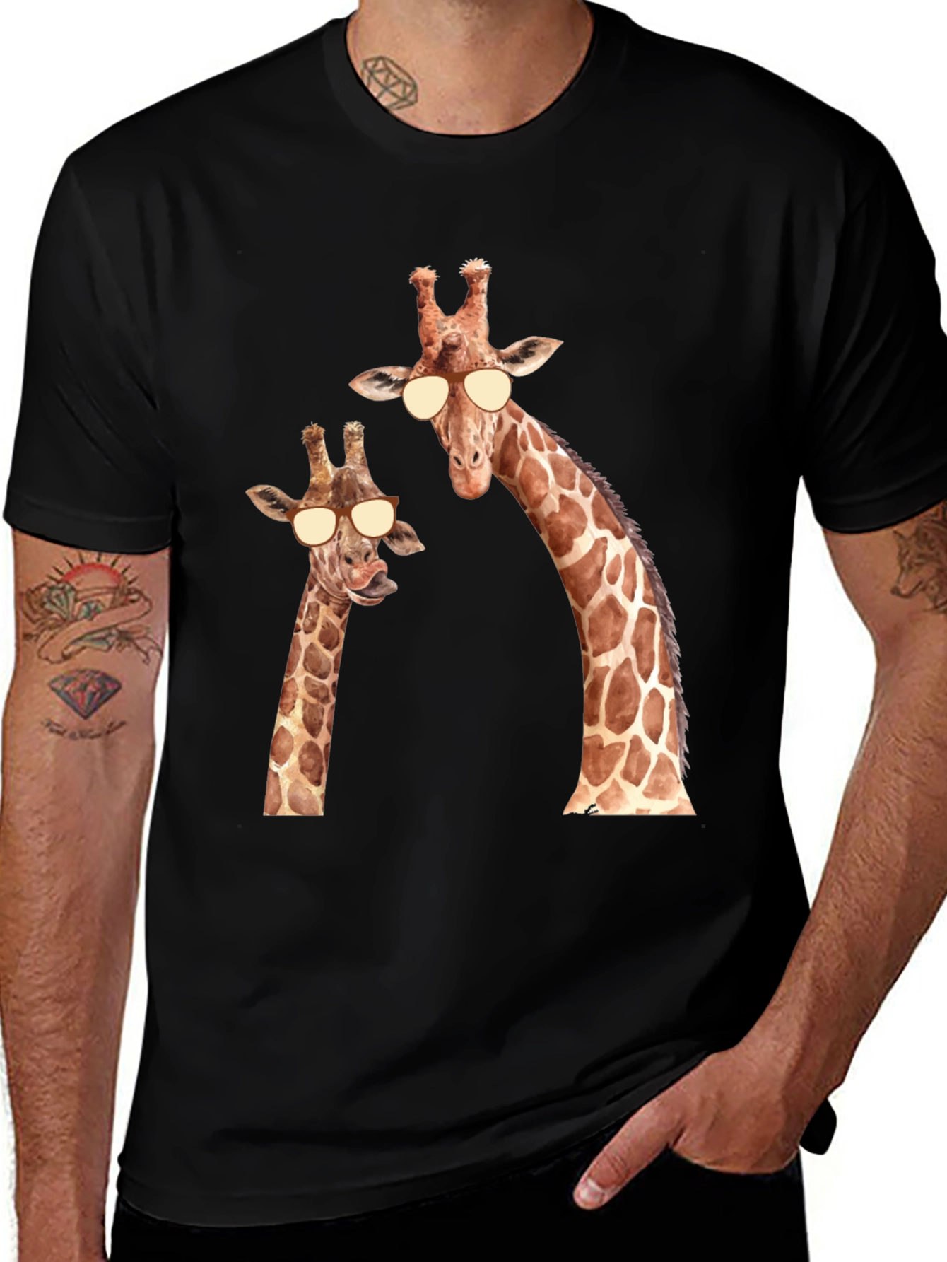 Variant 17 of Giraffe Sunglasses T-Shirt - Funny Animal Tee