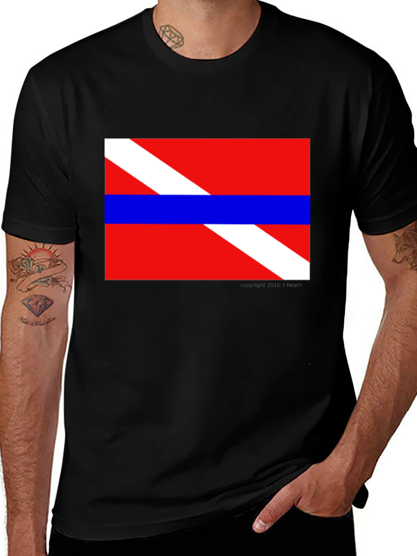 Variant 29 of Scuba Diver Flag T-Shirt - Diving Enthusiast Apparel