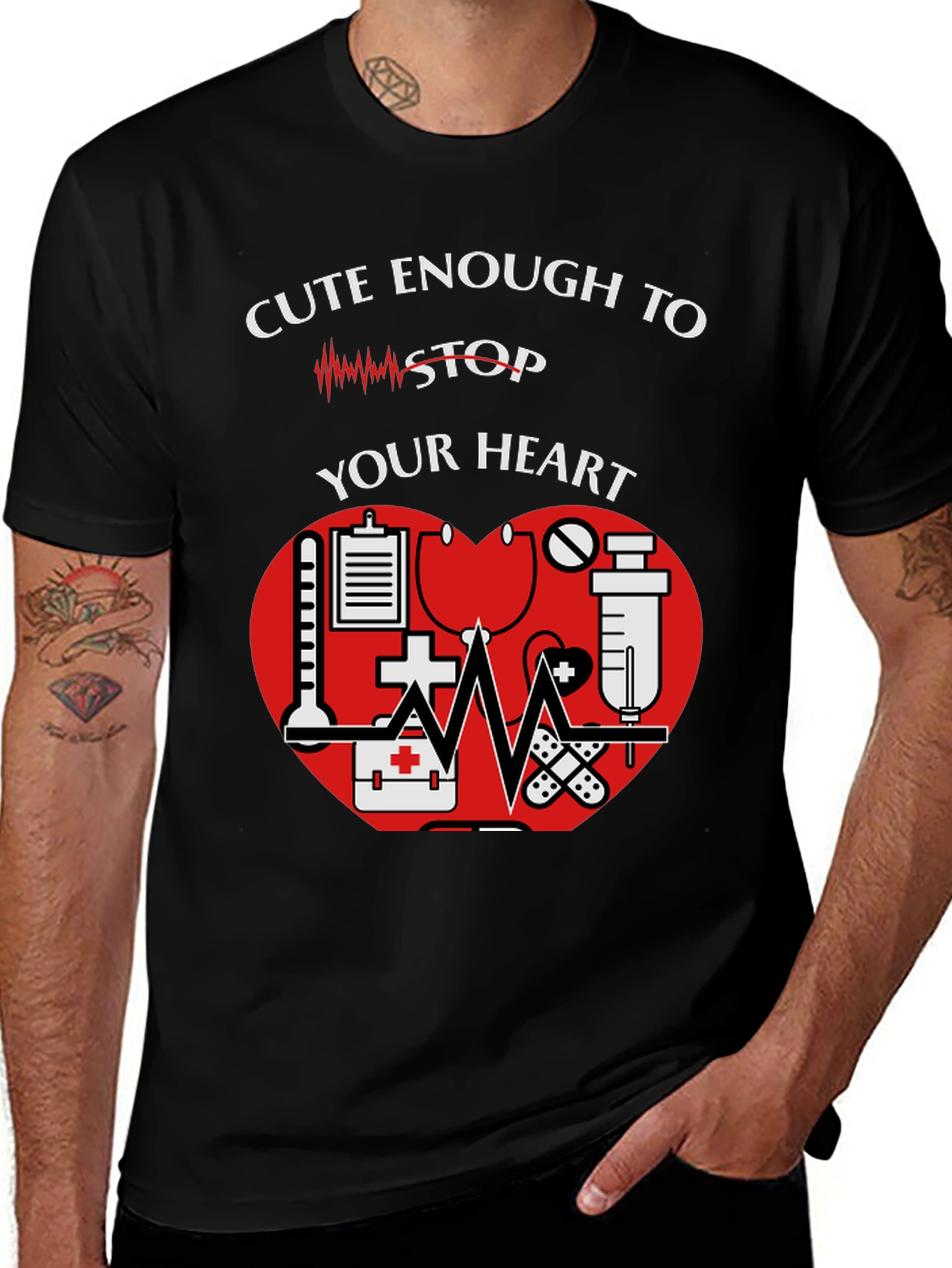 Variant 18 of Cute Enough to Stop Your Heart Nurse T-Shirt