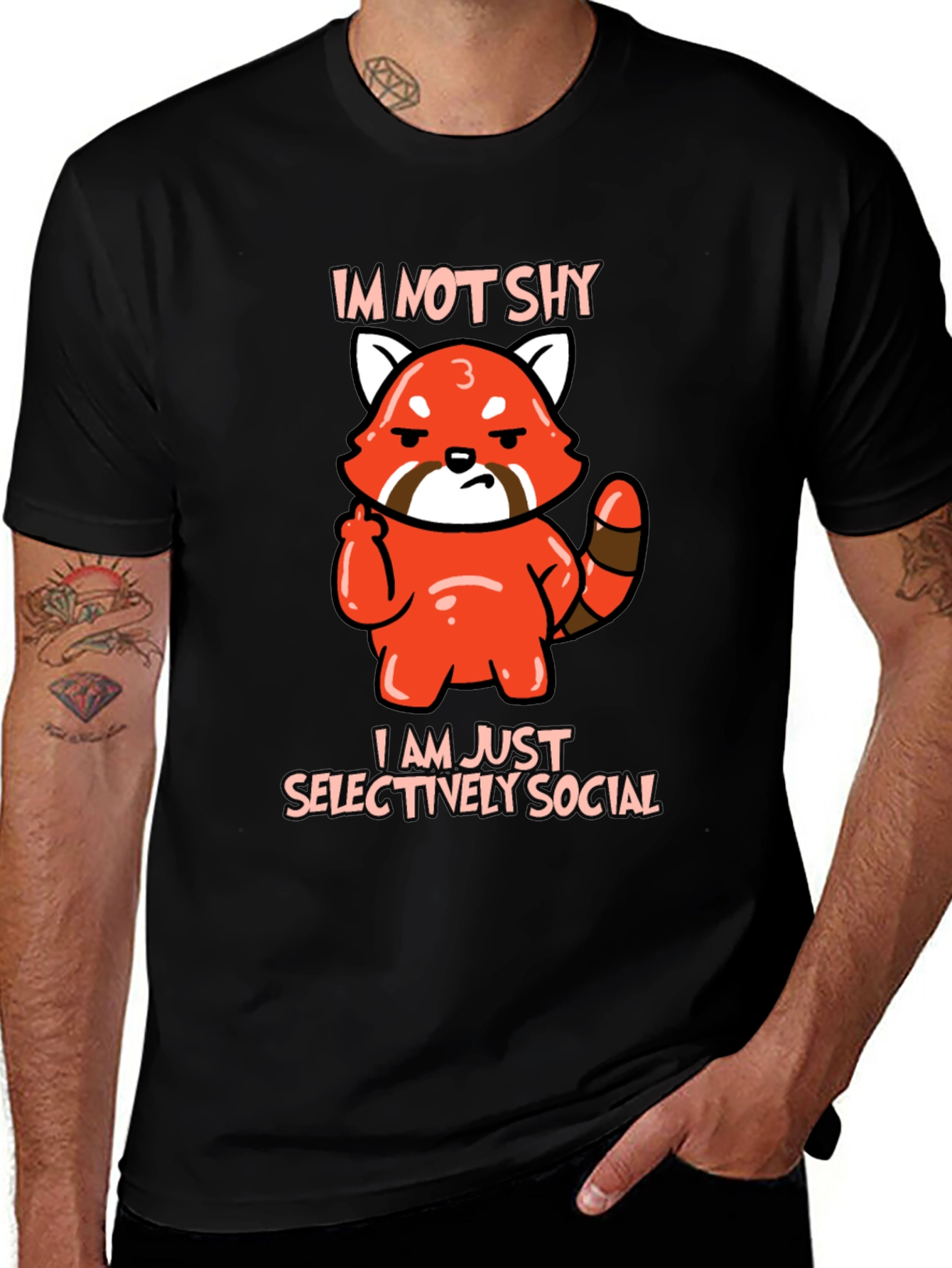 Variant 10 of Sarcastic Red Panda Graphic Tee - I'm Not Shy