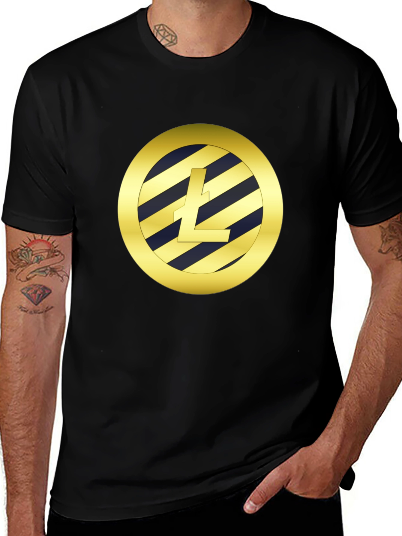 Variant 15 of Litecoin Crypto Black T-Shirt