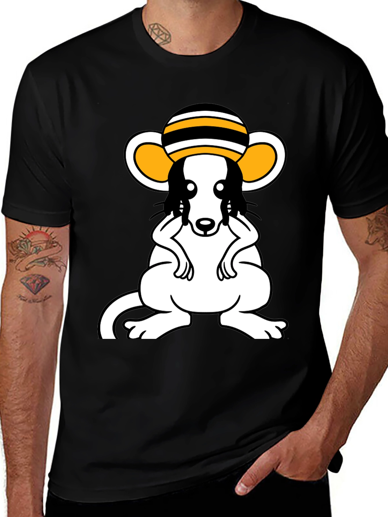 Variant 25 of Cartoon Rat T-Shirt Black