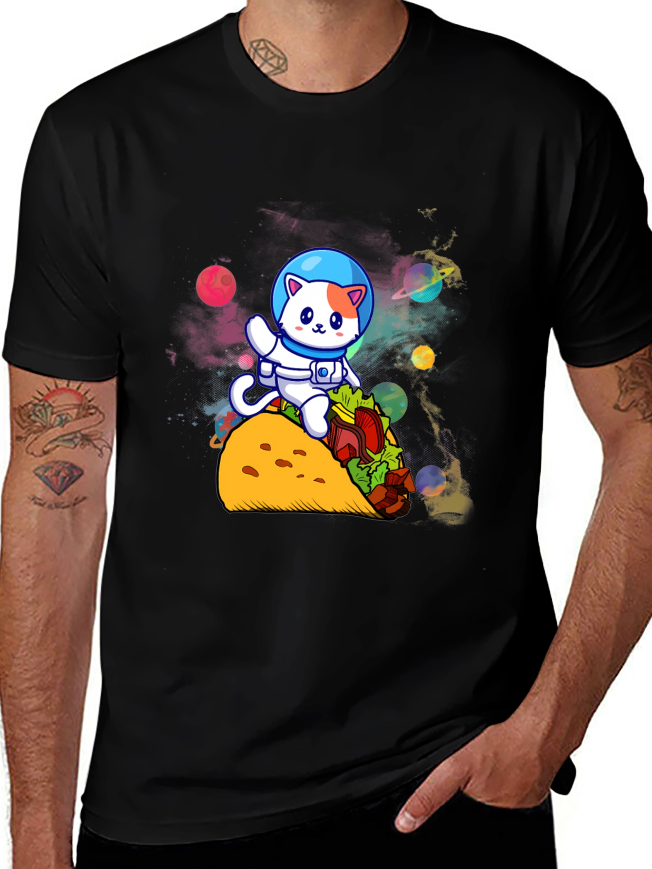 Variant 14 of Astronaut Cat Riding Taco T-Shirt