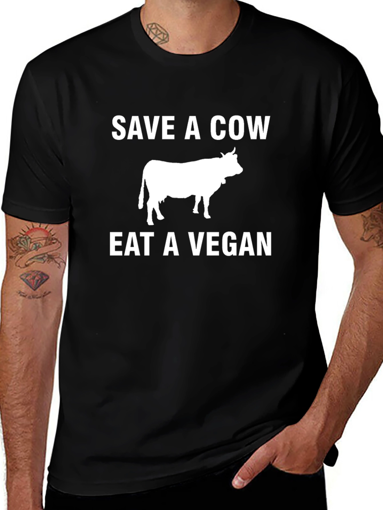 Variant 17 of Save a Cow Eat a Vegan Graphic Tee