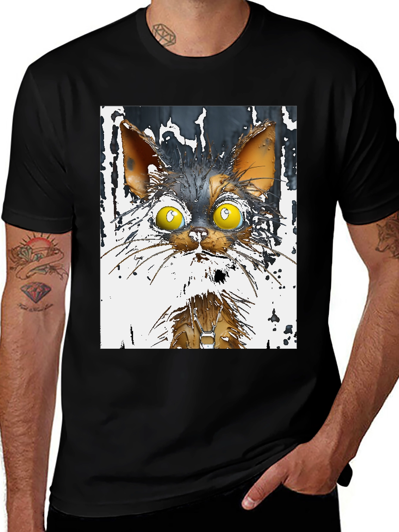 Variant 12 of Surreal Cat Graphic T-Shirt