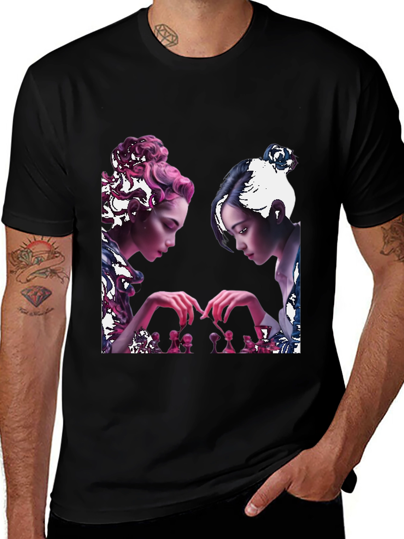 Variant 5 of Chess Art T-Shirt: The Queens