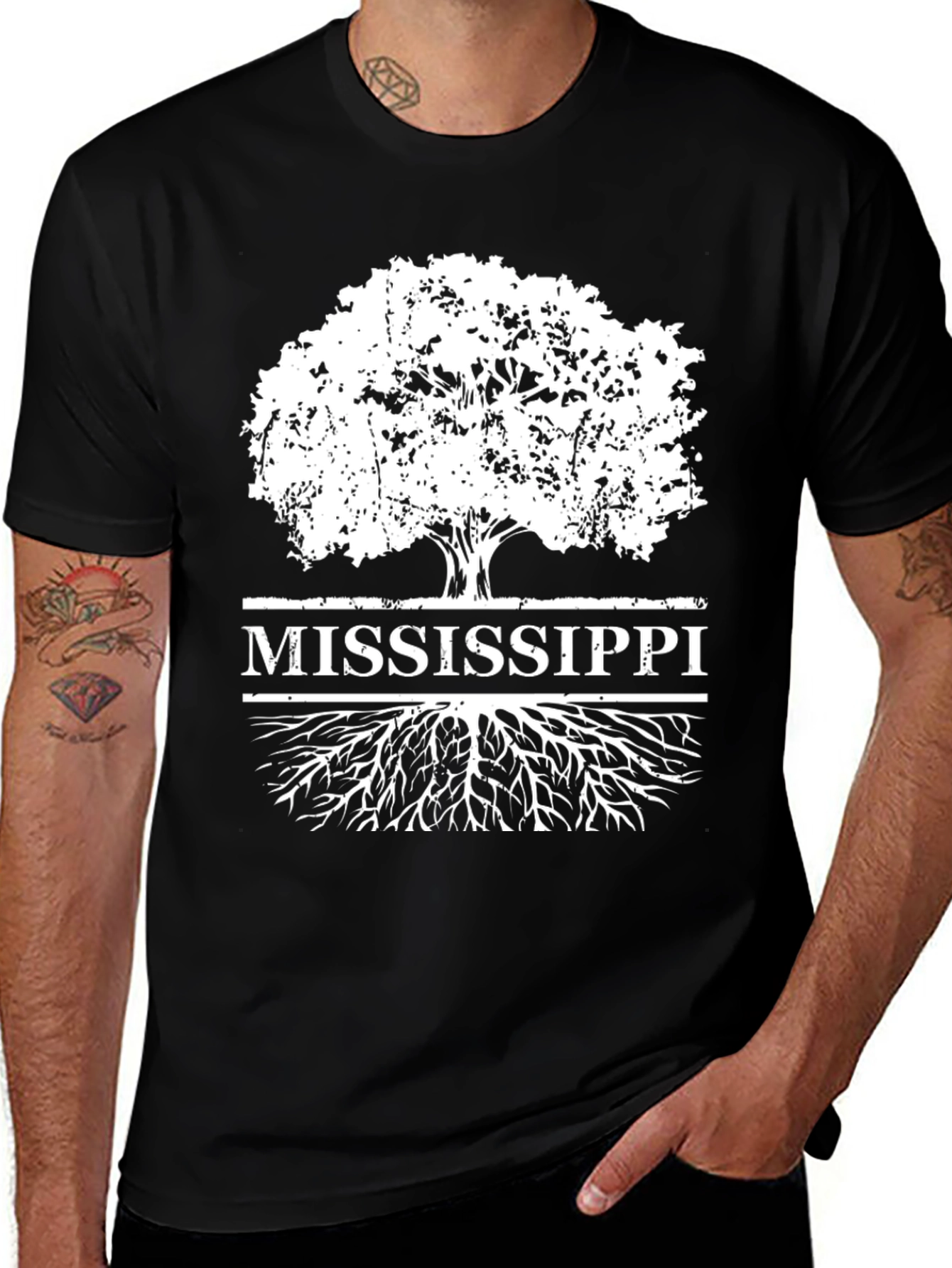 Variant 30 of Mississippi Roots T-Shirt - Black Graphic Tee