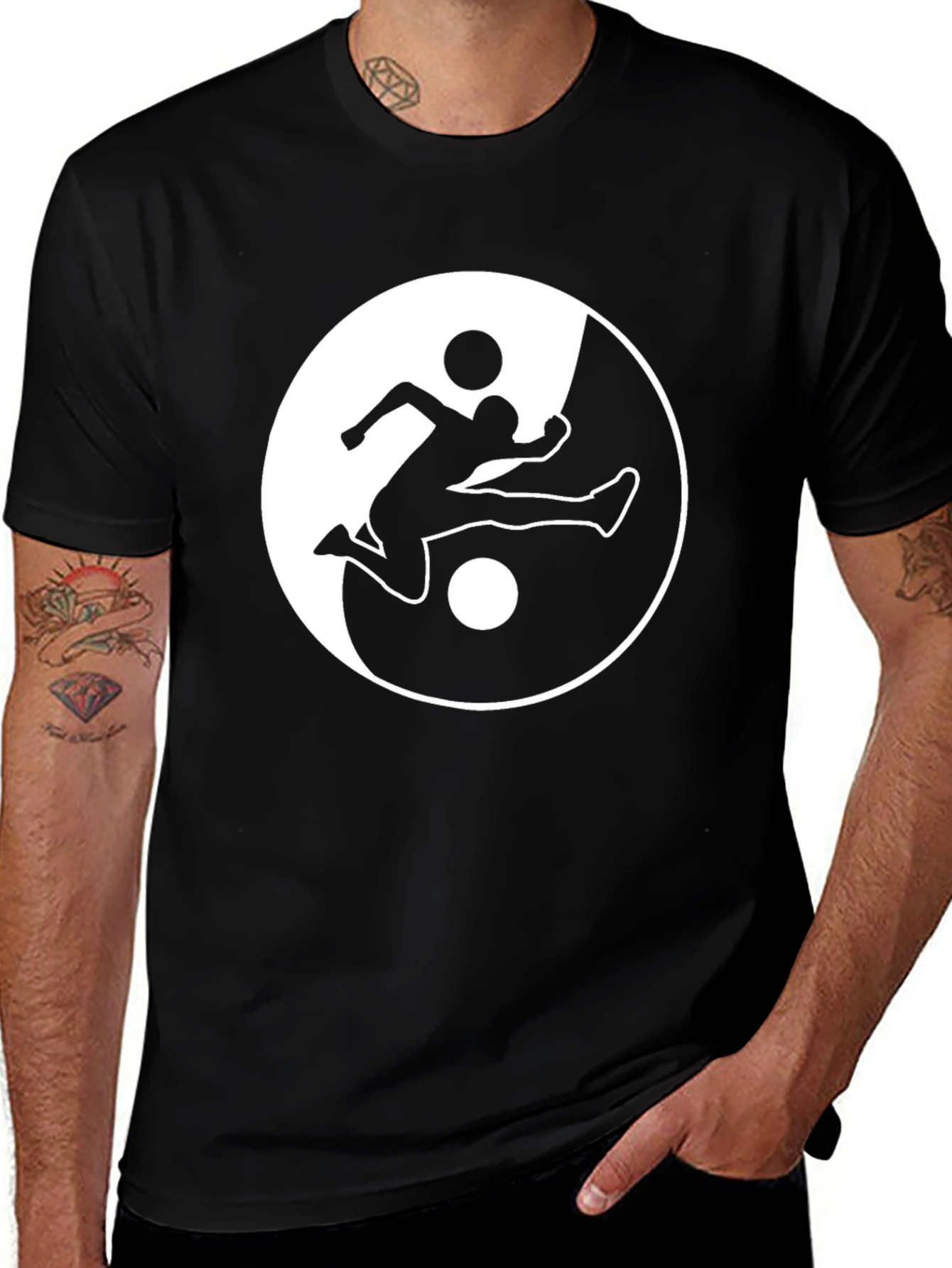 Variant 18 of Yin Yang Runner Graphic Tee - Balance Style & Comfort