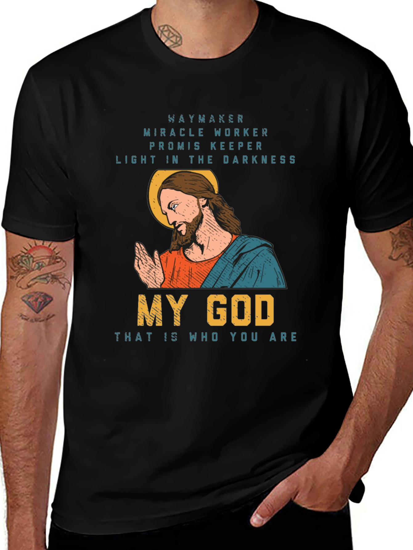 Waymaker Christian Graphic T-Shirt - My God Design