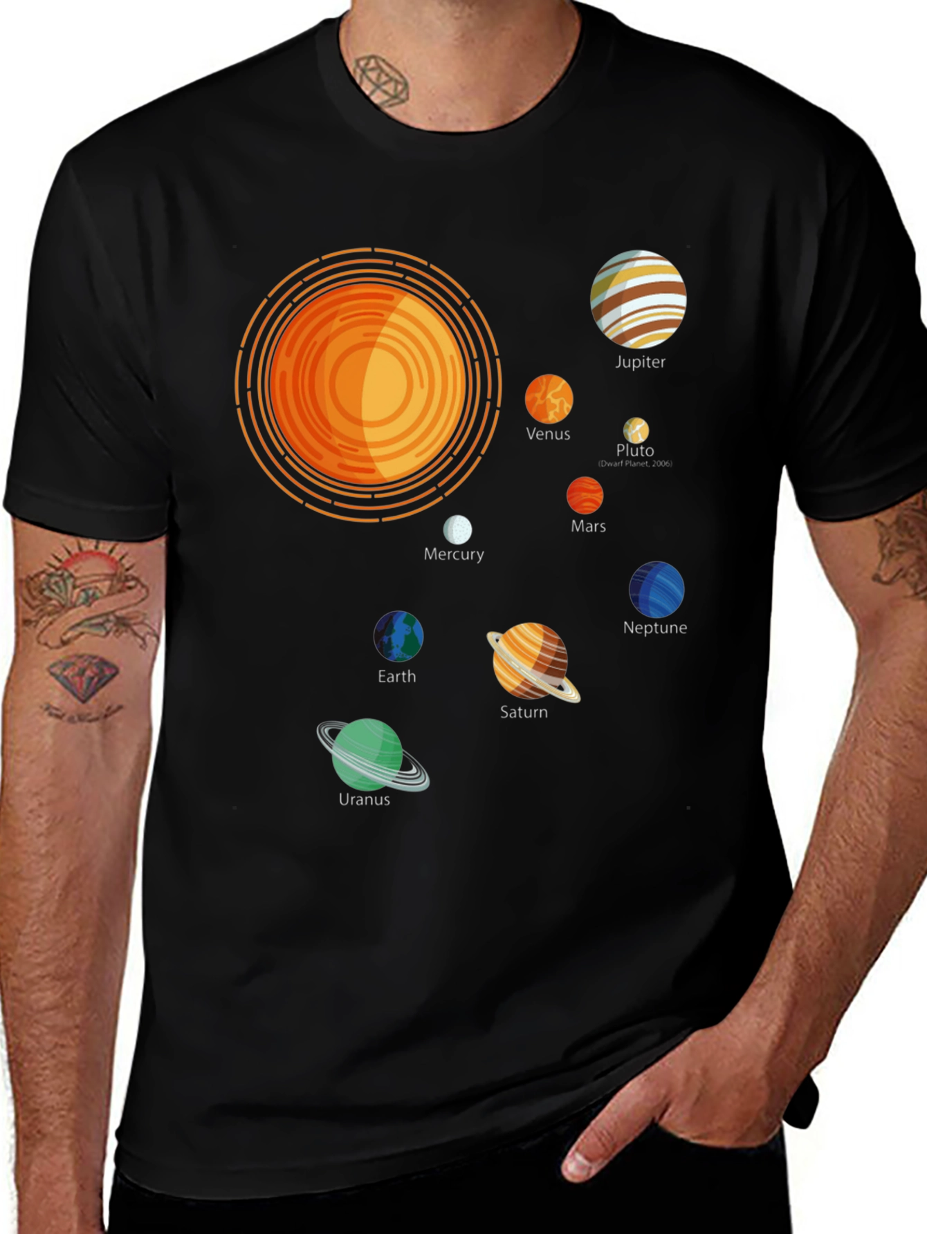Variant 12 of Solar System Planets Graphic T-Shirt