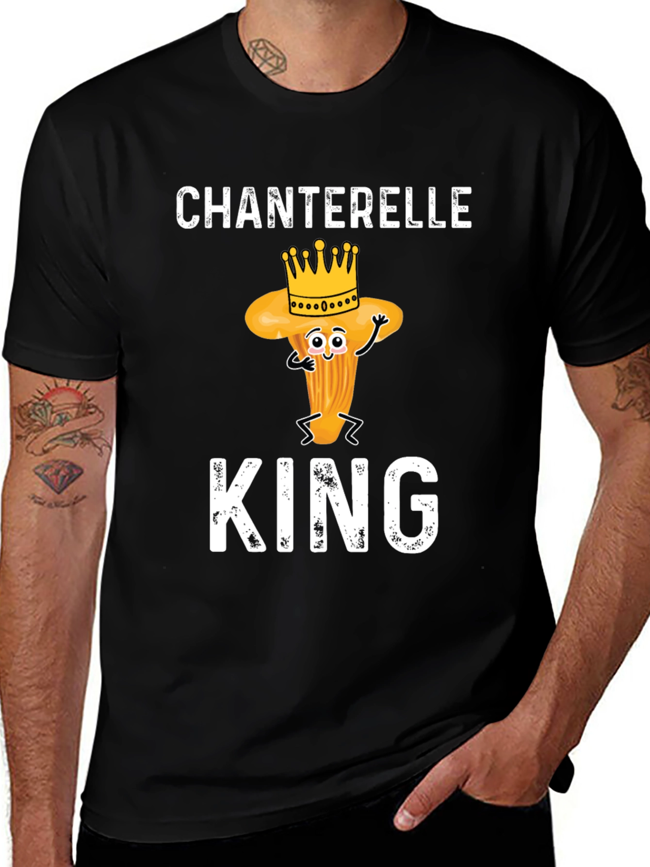 Variant 4 of Chanterelle King Graphic Tee - Fun Mushroom Lover's Shirt