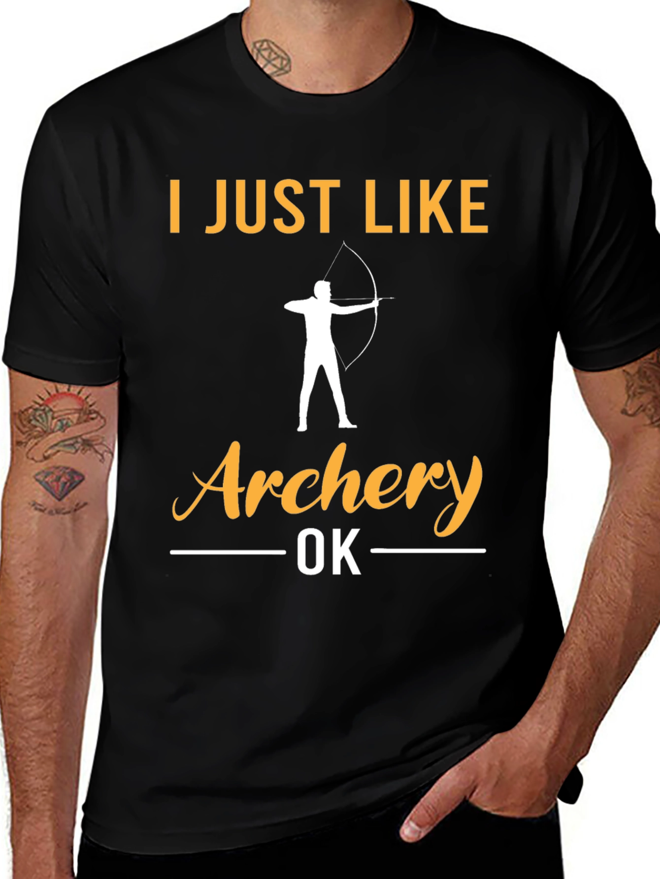 Variant 26 of Archery Lover Graphic Tee - "I Just Like Archery, OK"