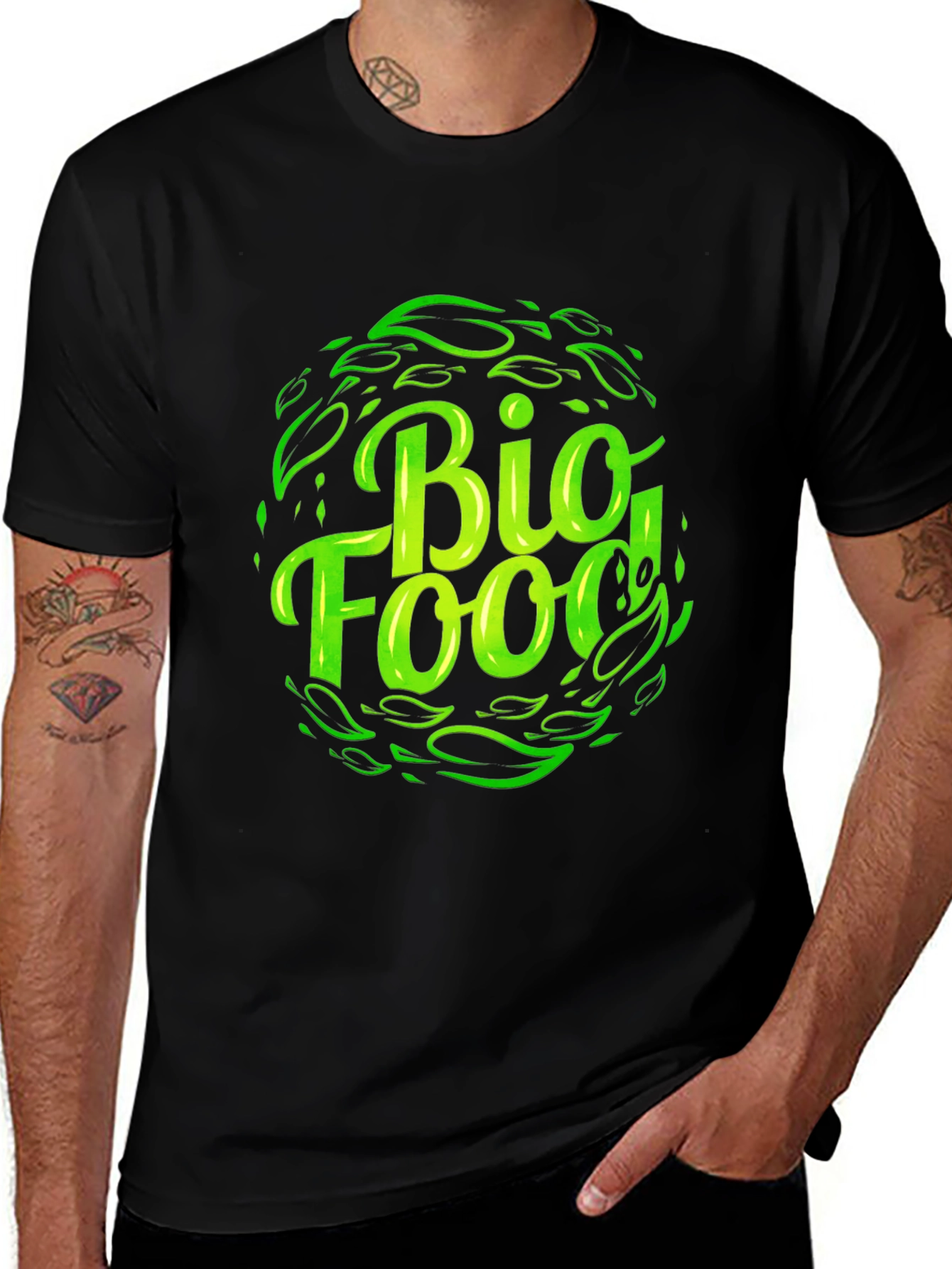 Bio Food Black T-Shirt - Sustainable Style