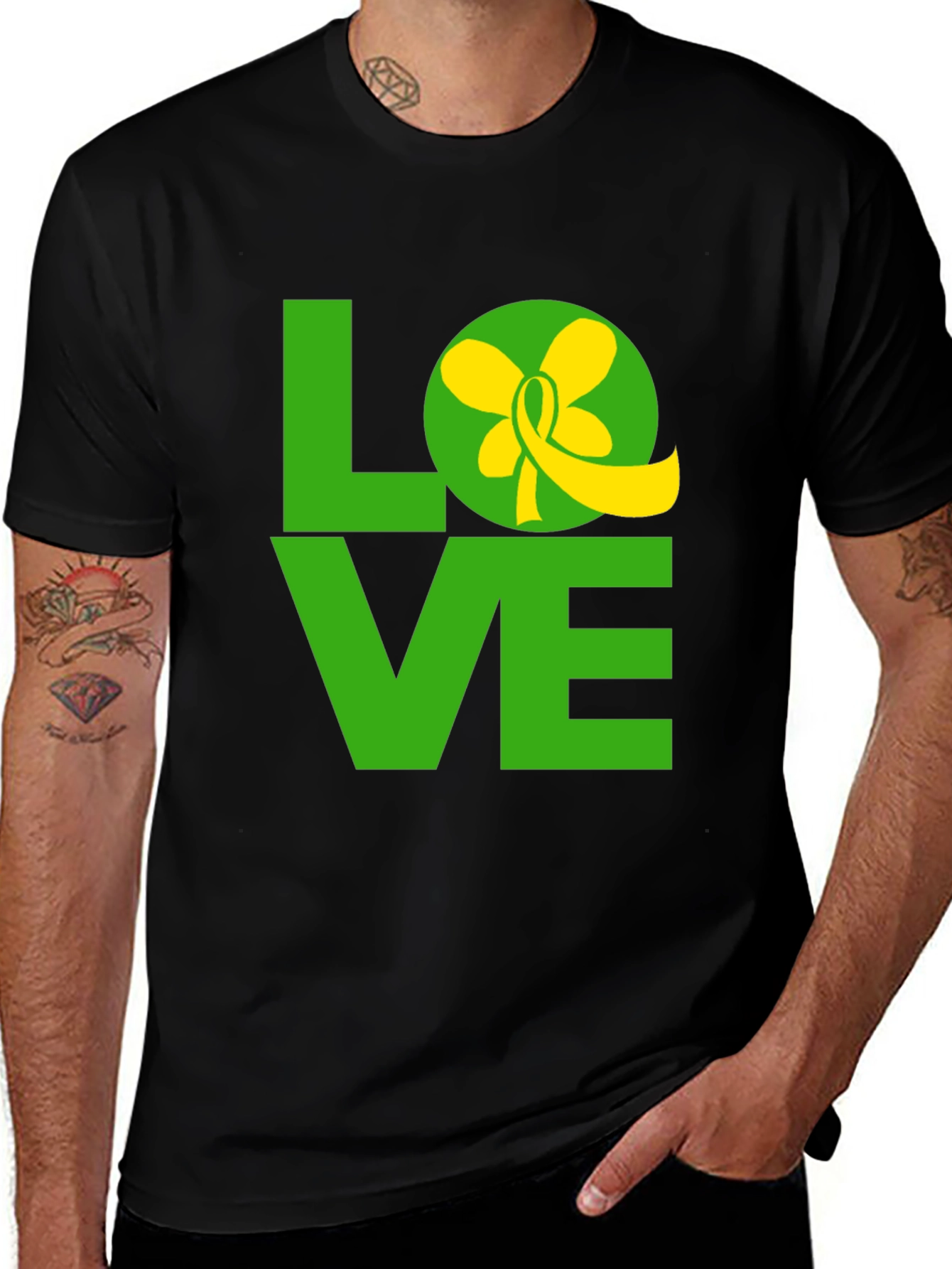 Variant 20 of Love Green Ribbon Tee - Support Mental Health Awareness