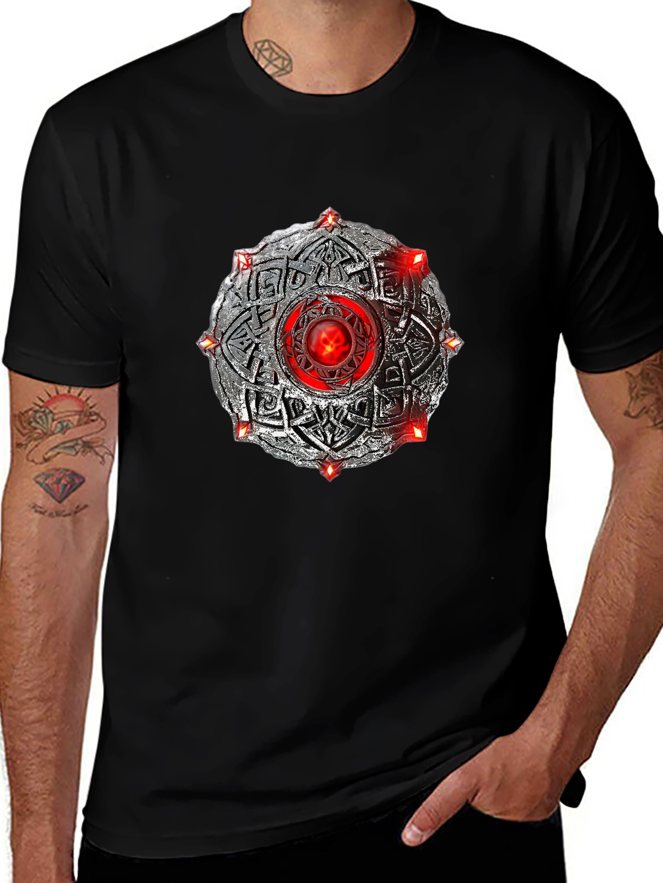 Mystic Shield Graphic Tee - Fantasy Inspired Design
