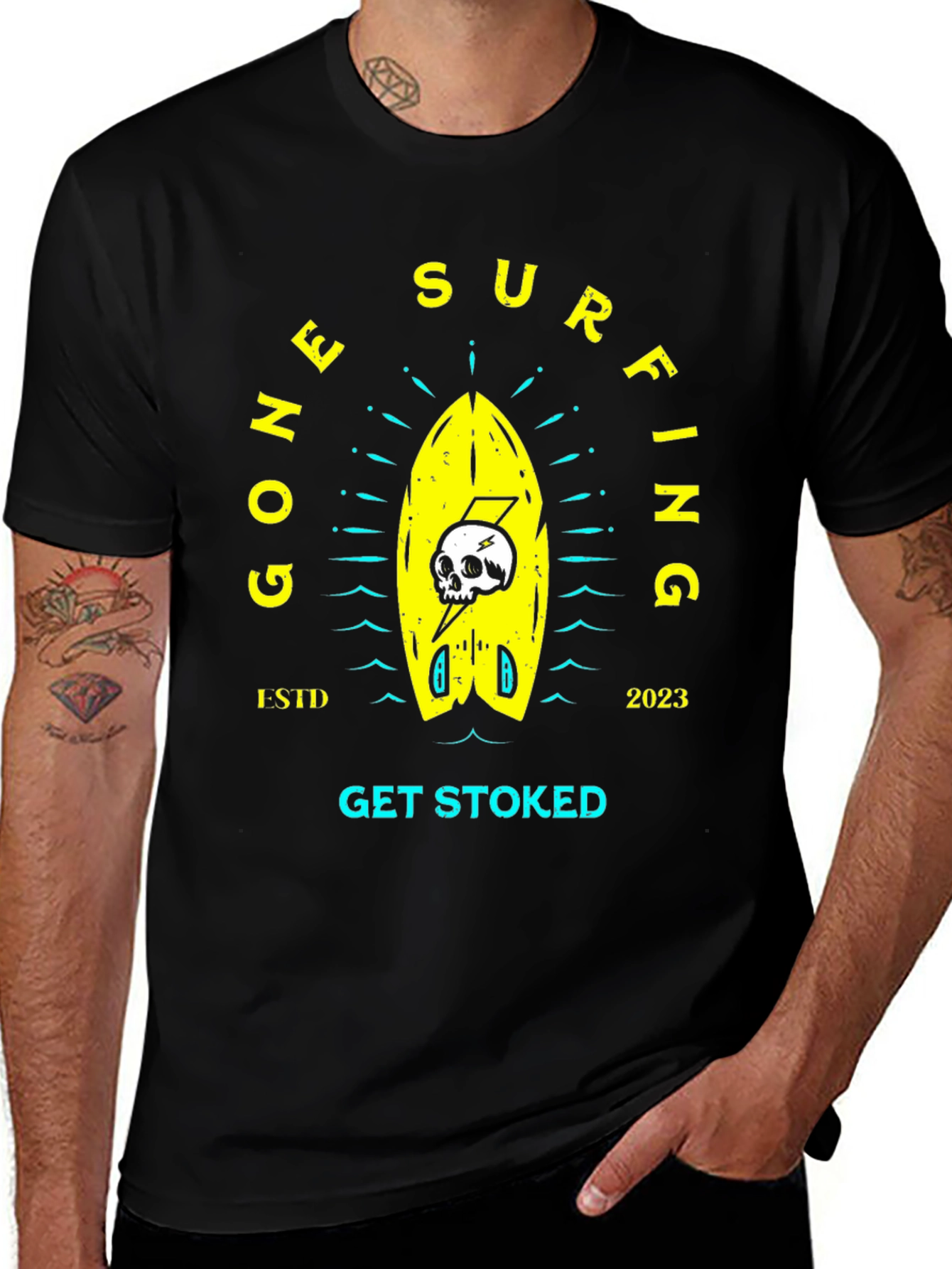 Variant 19 of Gone Surfing Graphic Tee - Get Stoked!