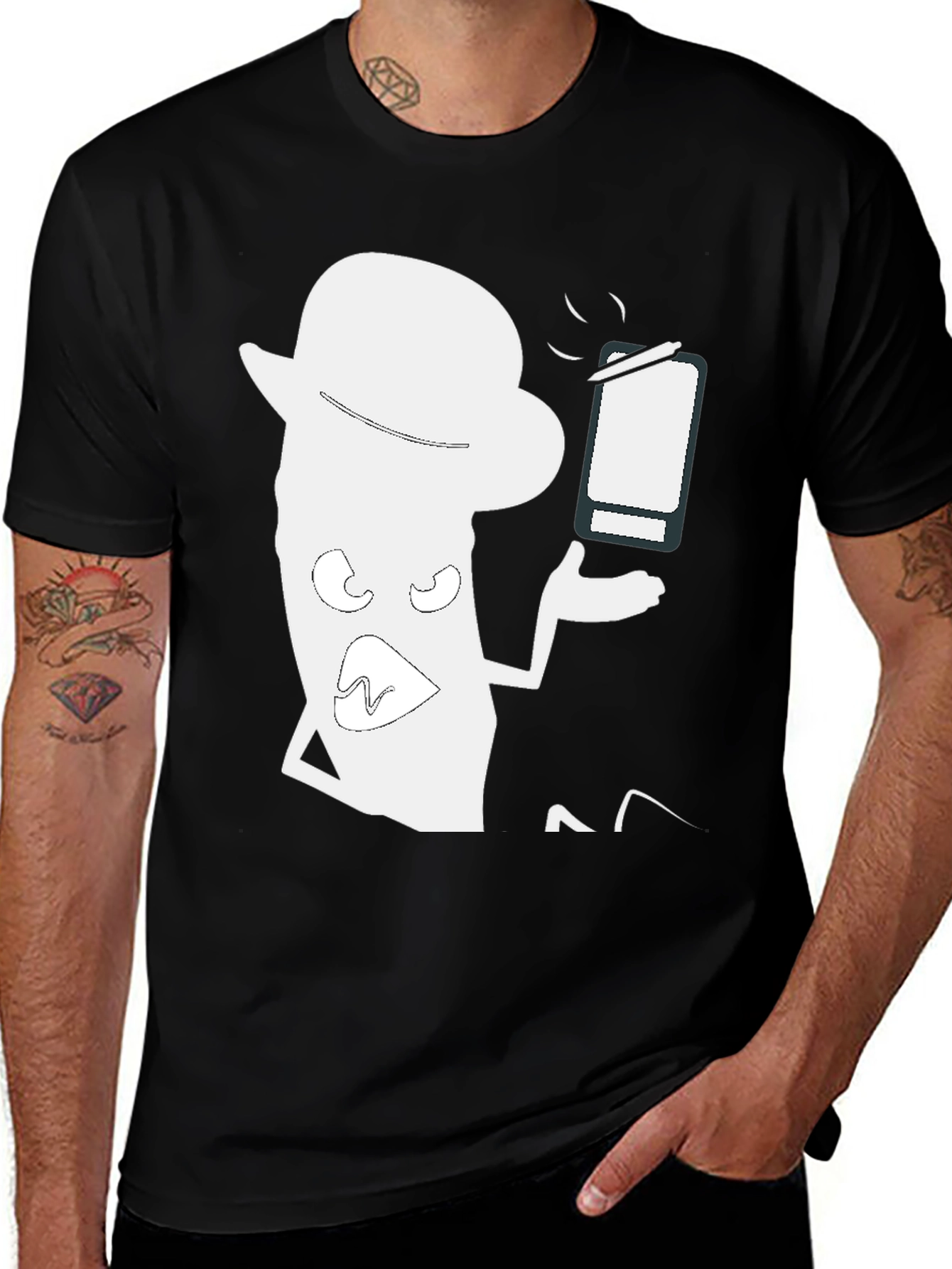 Variant 23 of Trendy Black T-Shirt with Funny Cartoon Graphic