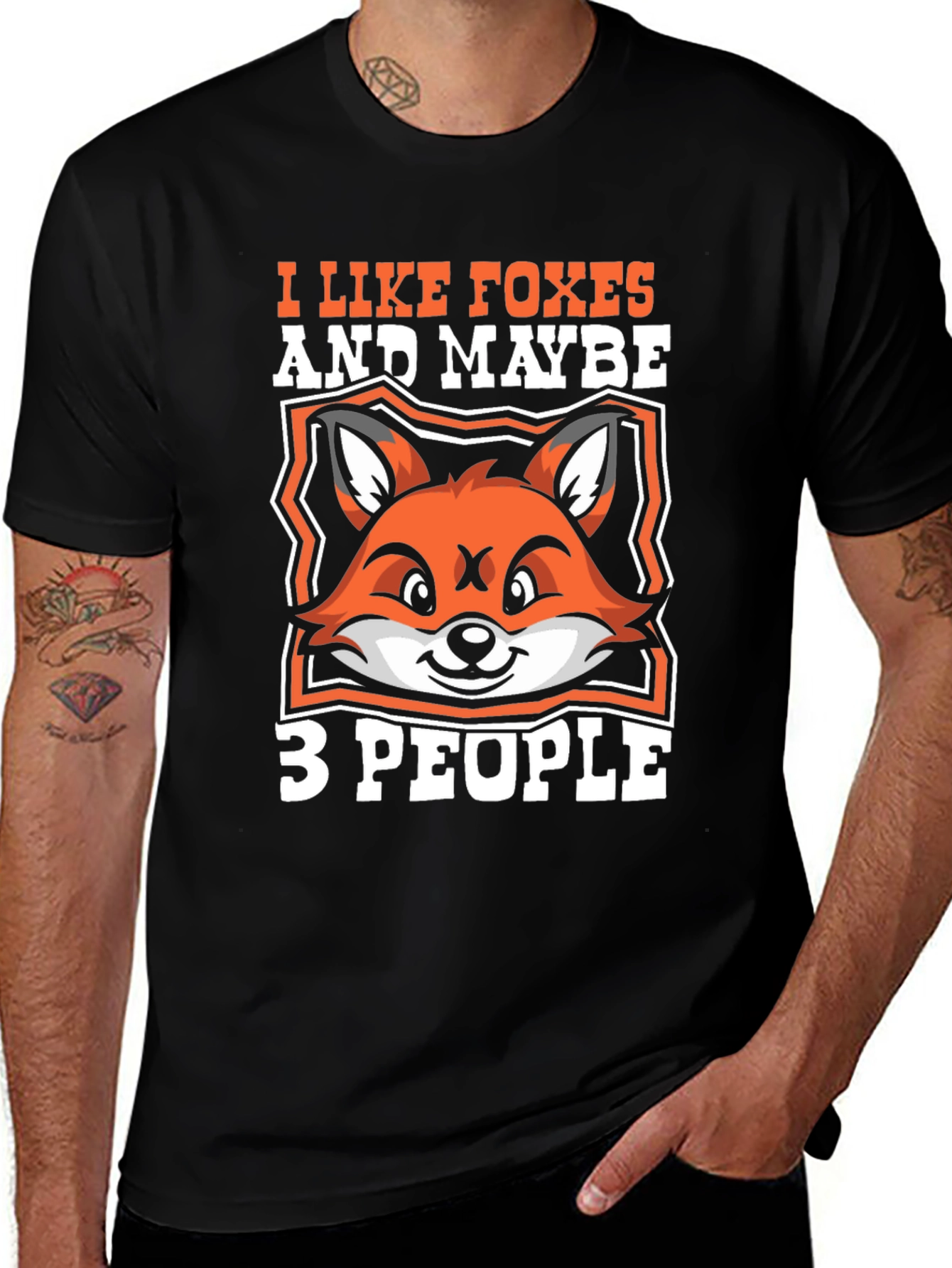 Variant 22 of I Like Foxes and Maybe 3 People Graphic T-Shirt