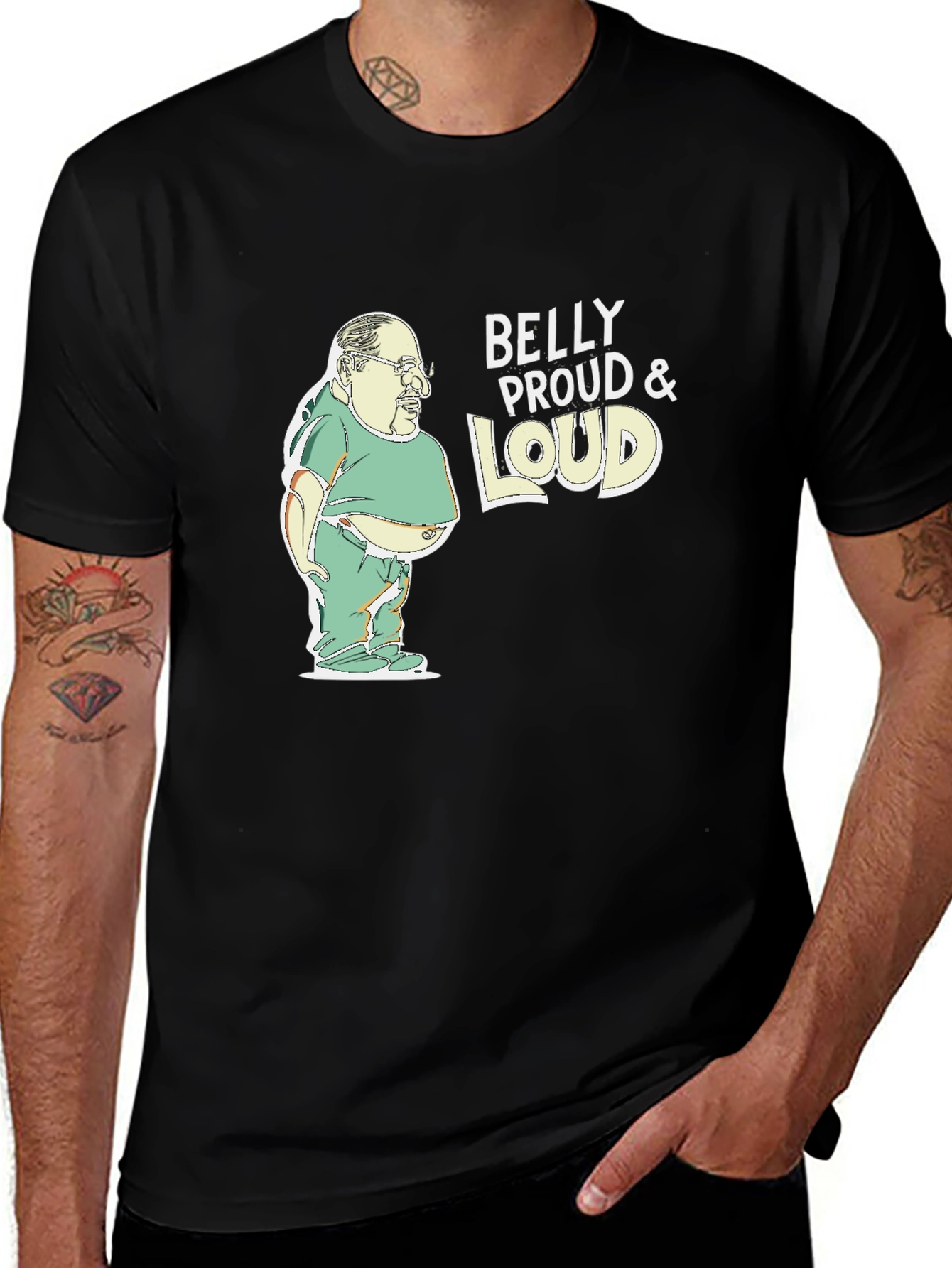 Variant 12 of Belly Proud & Loud Black Graphic Tee