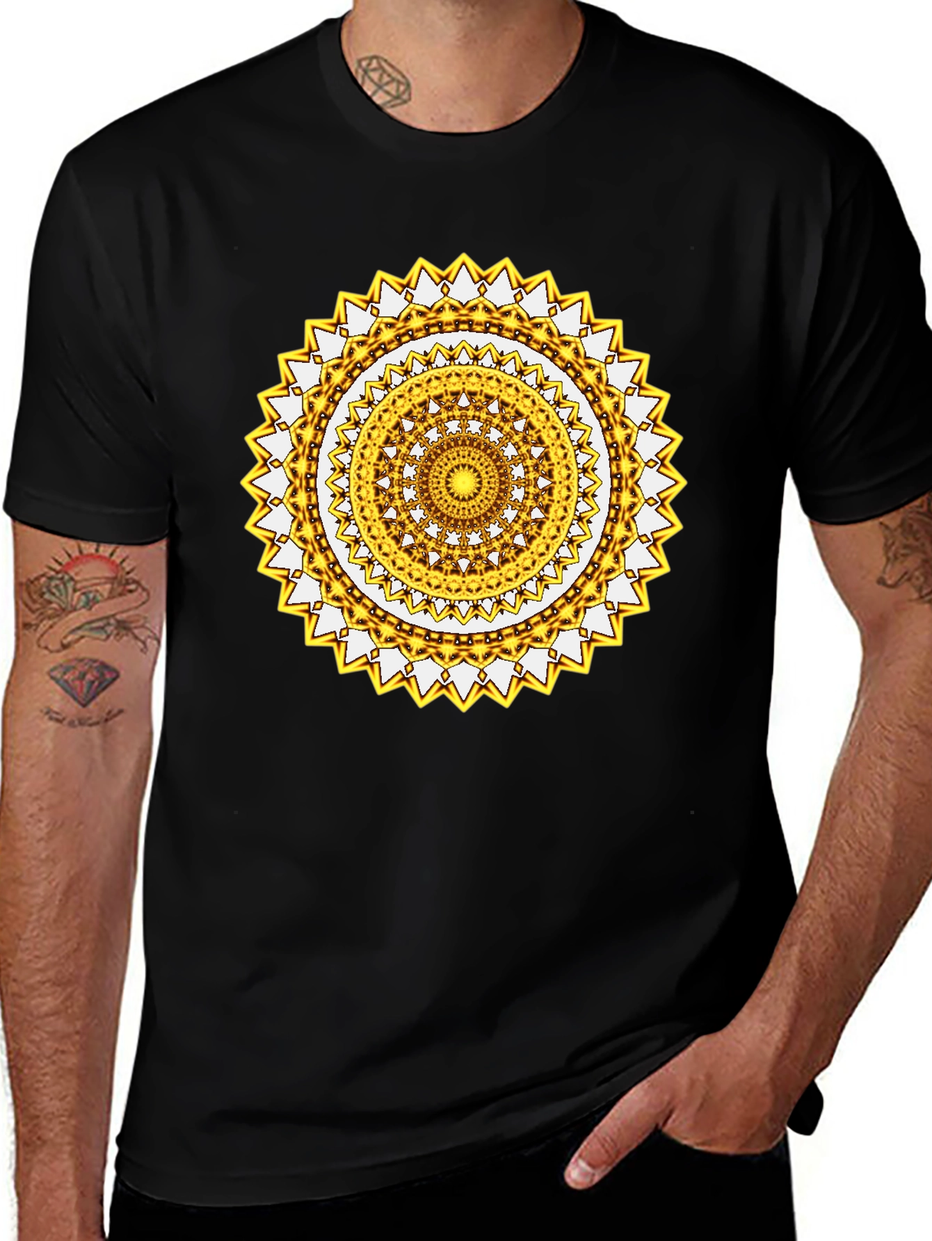 Variant 14 of Golden Mandala T-Shirt - Stylish & Unique Design
